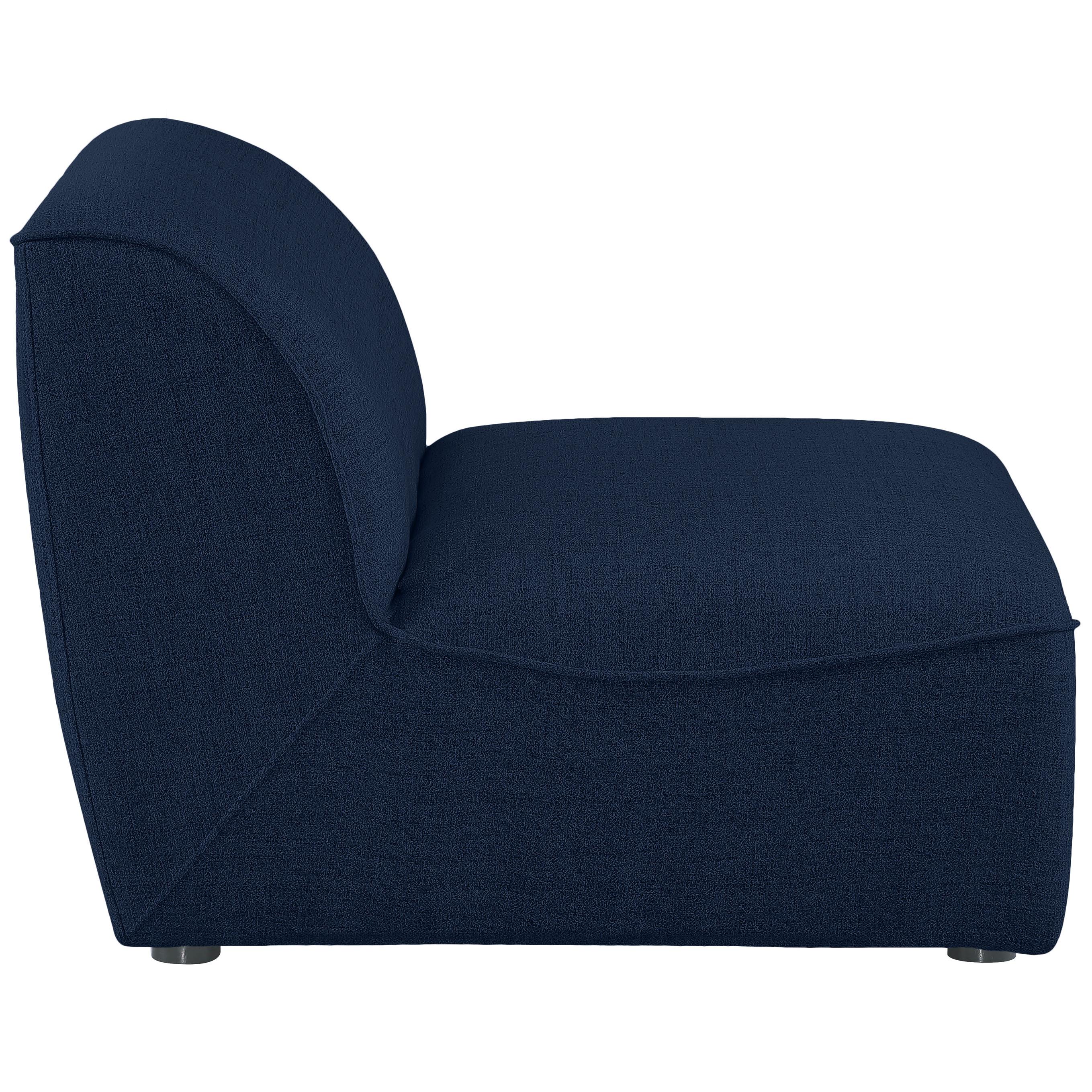 Meridian Miramar Navy Durable Linen Textured Armless