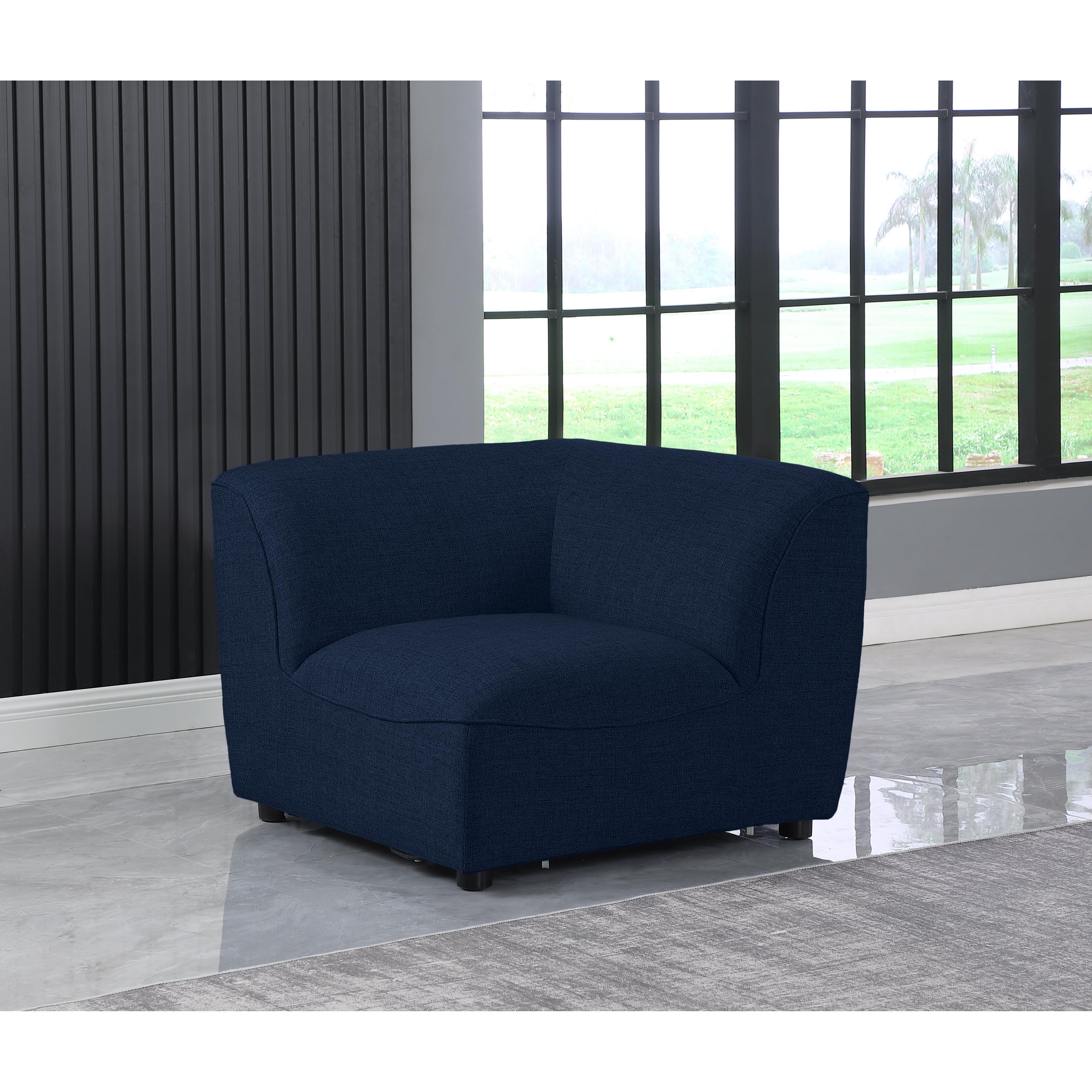 Meridian Miramar Navy Durable Linen Textured Corner