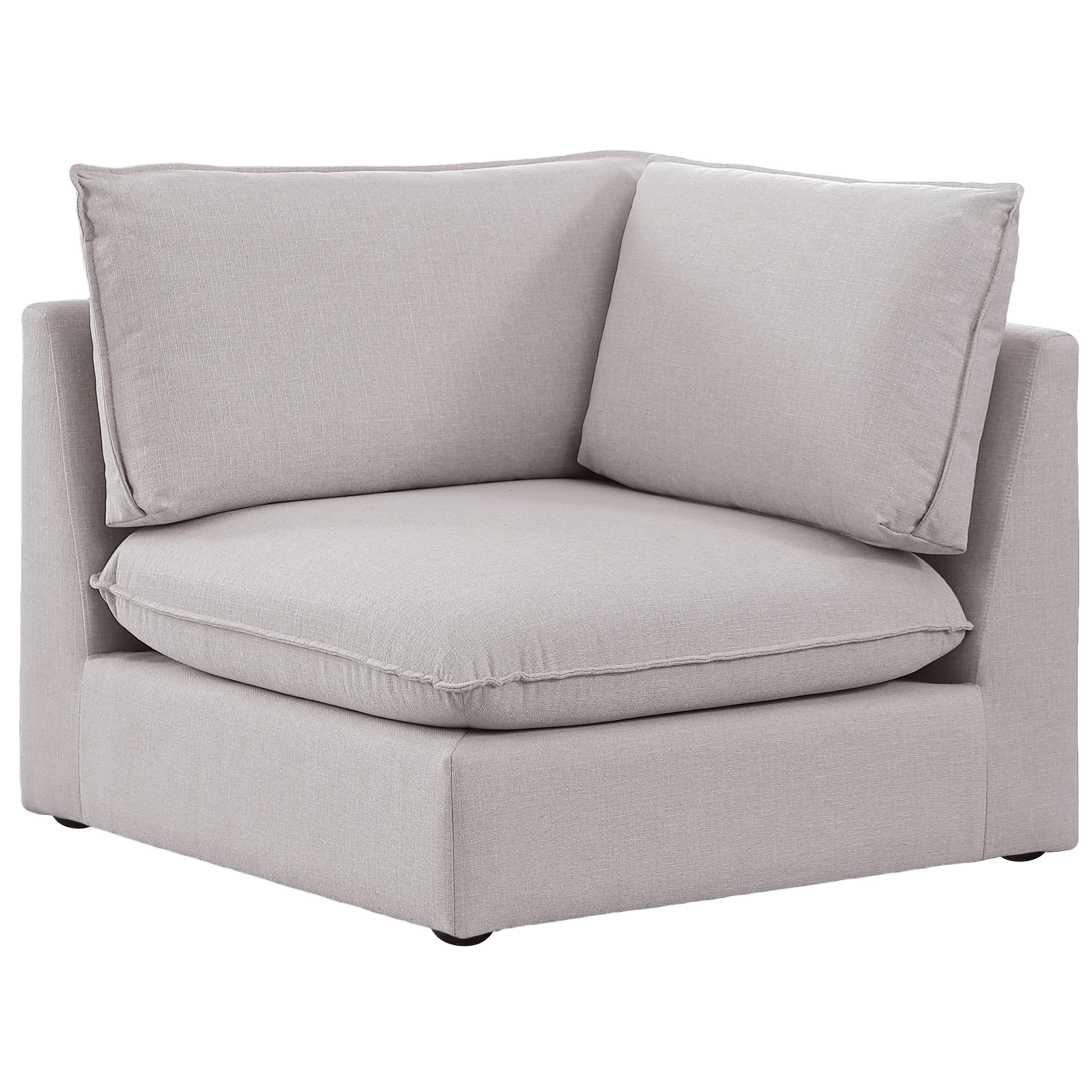 Meridian Mackenzie Beige Durable Linen Textured Corner Chair