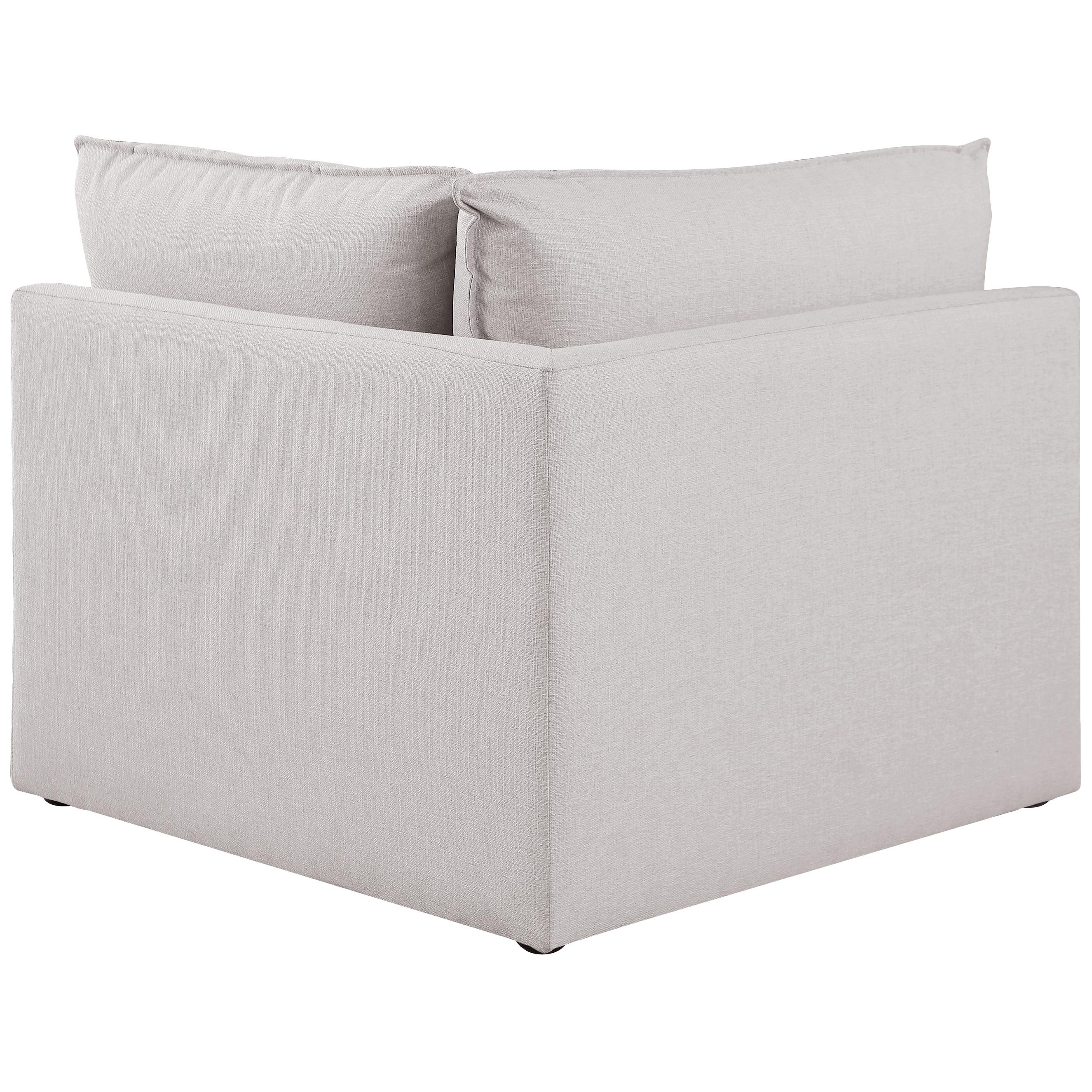 Meridian Mackenzie Beige Durable Linen Textured Corner Chair