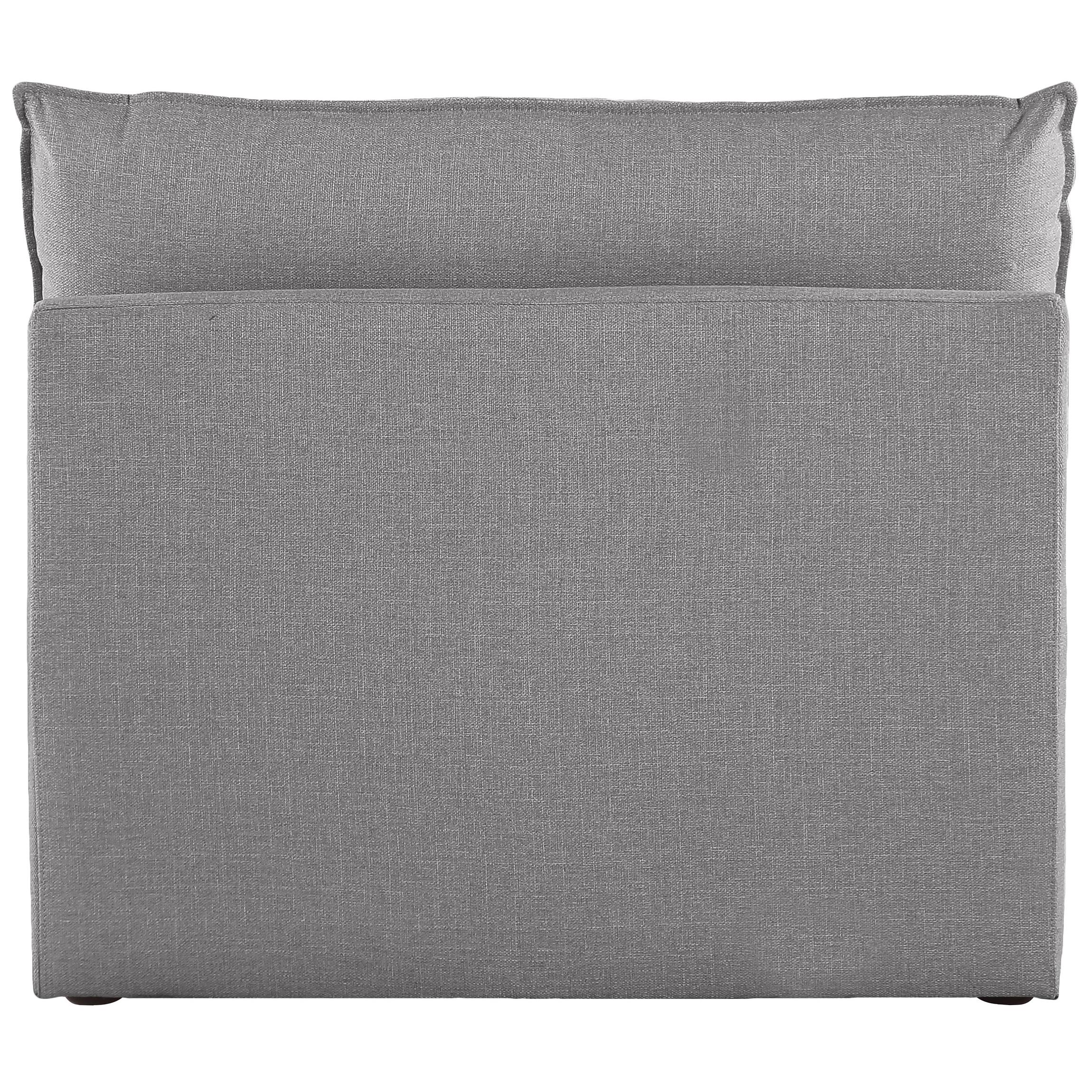 Meridian Mackenzie Grey Durable Linen Textured Armless Chair