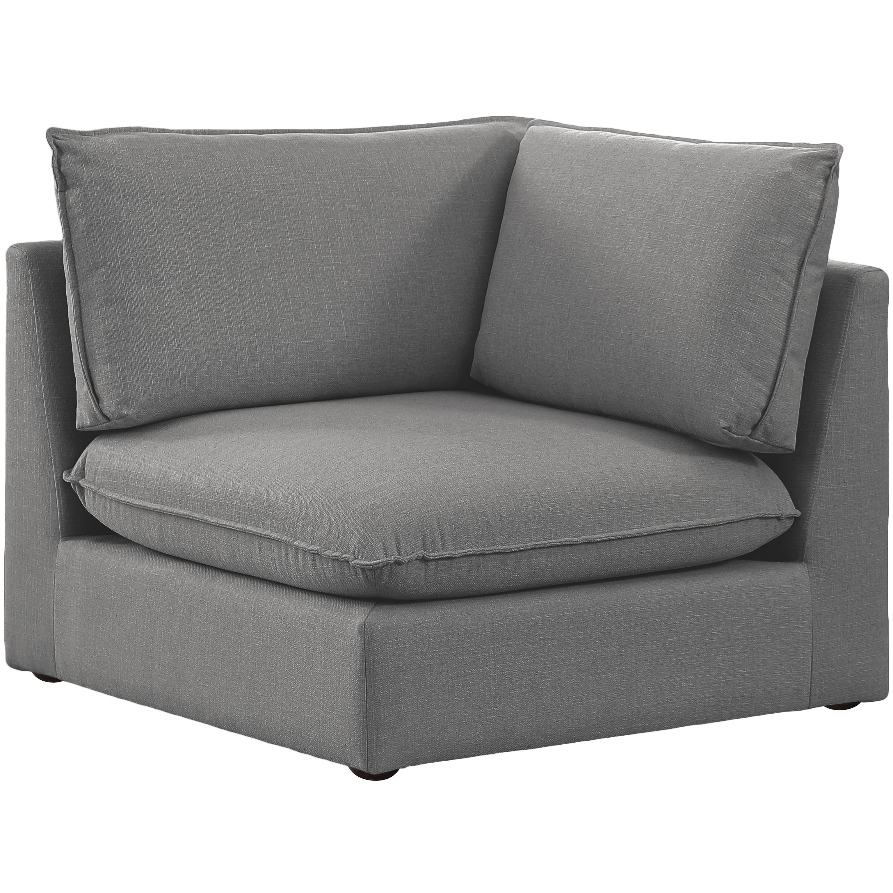 Meridian Mackenzie Grey Durable Linen Textured Corner Chair