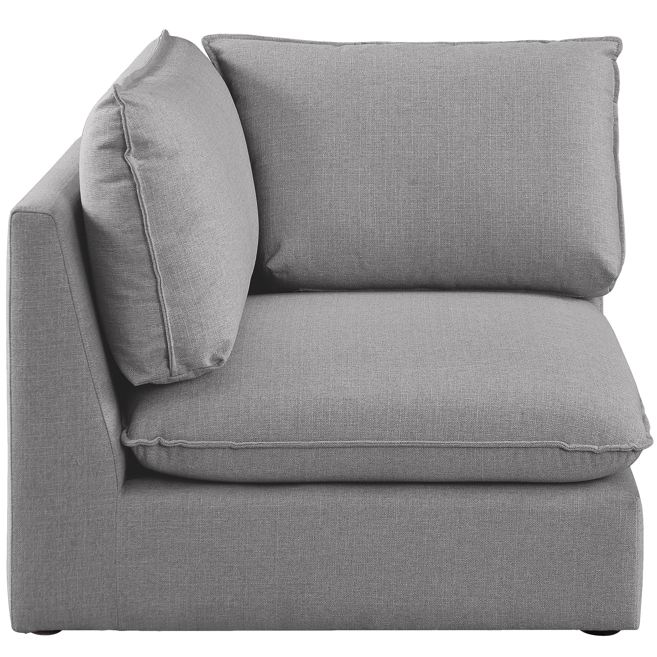 Meridian Mackenzie Grey Durable Linen Textured Corner Chair