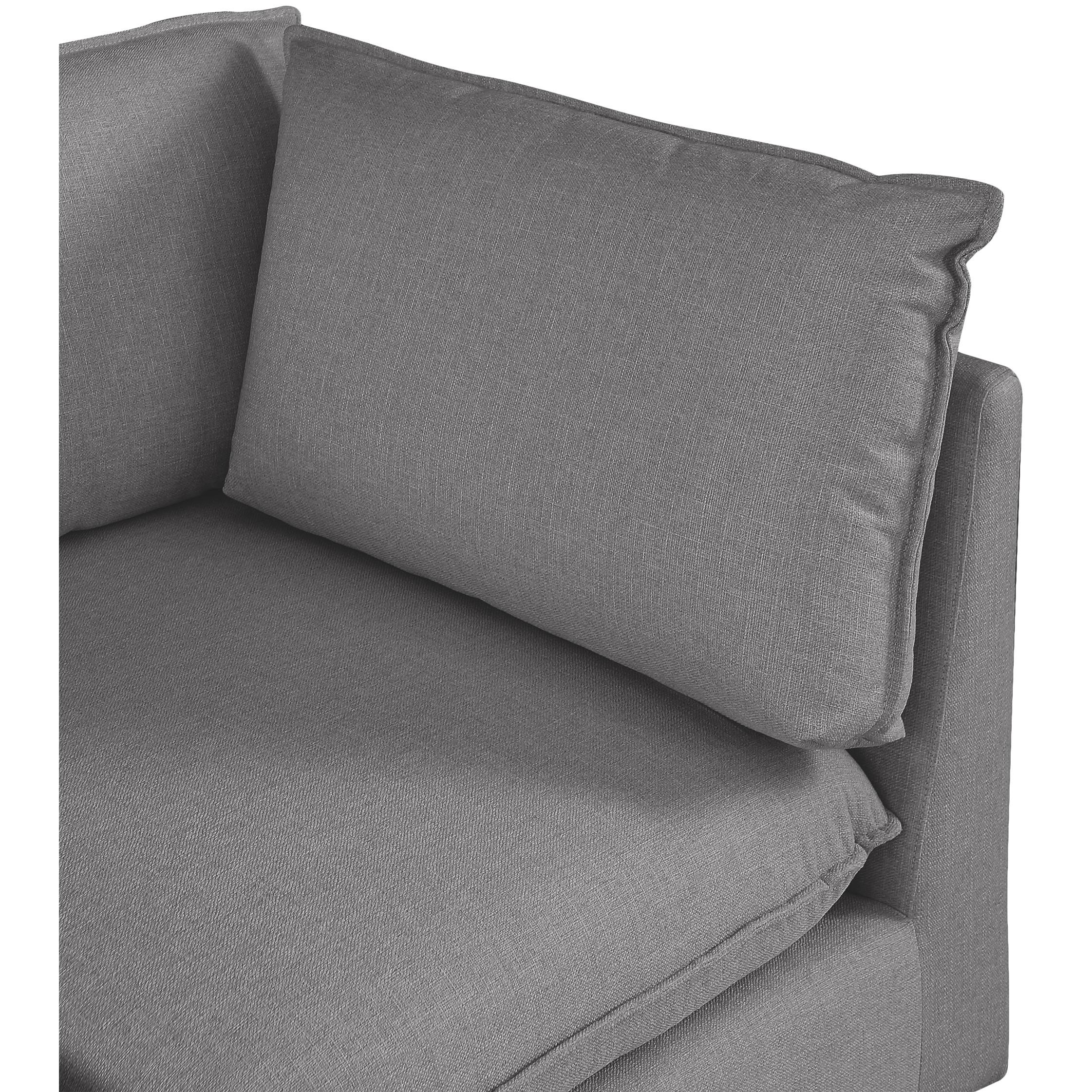 Meridian Mackenzie Grey Durable Linen Textured Corner Chair