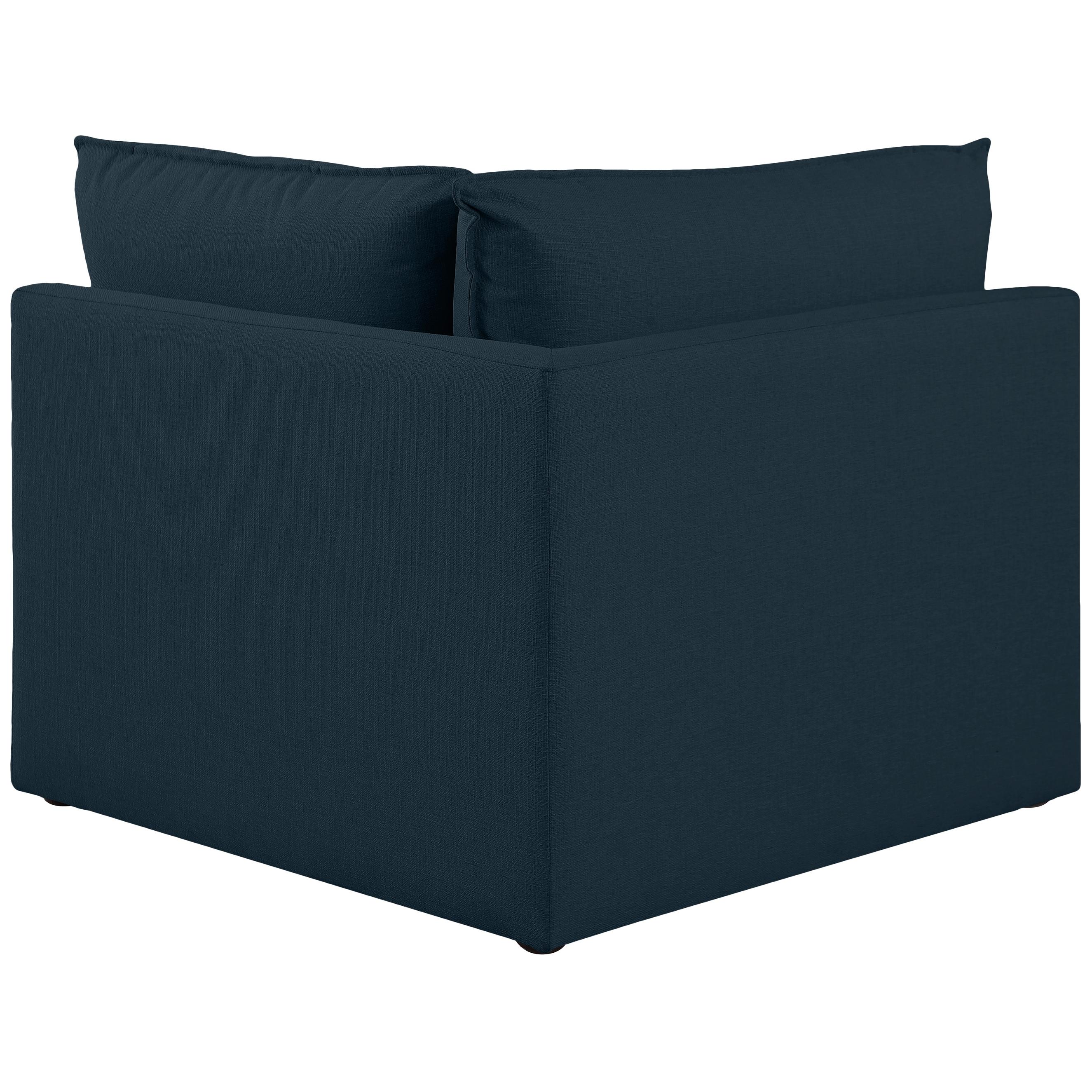 Meridian Mackenzie Navy Durable Linen Textured Corner Chair