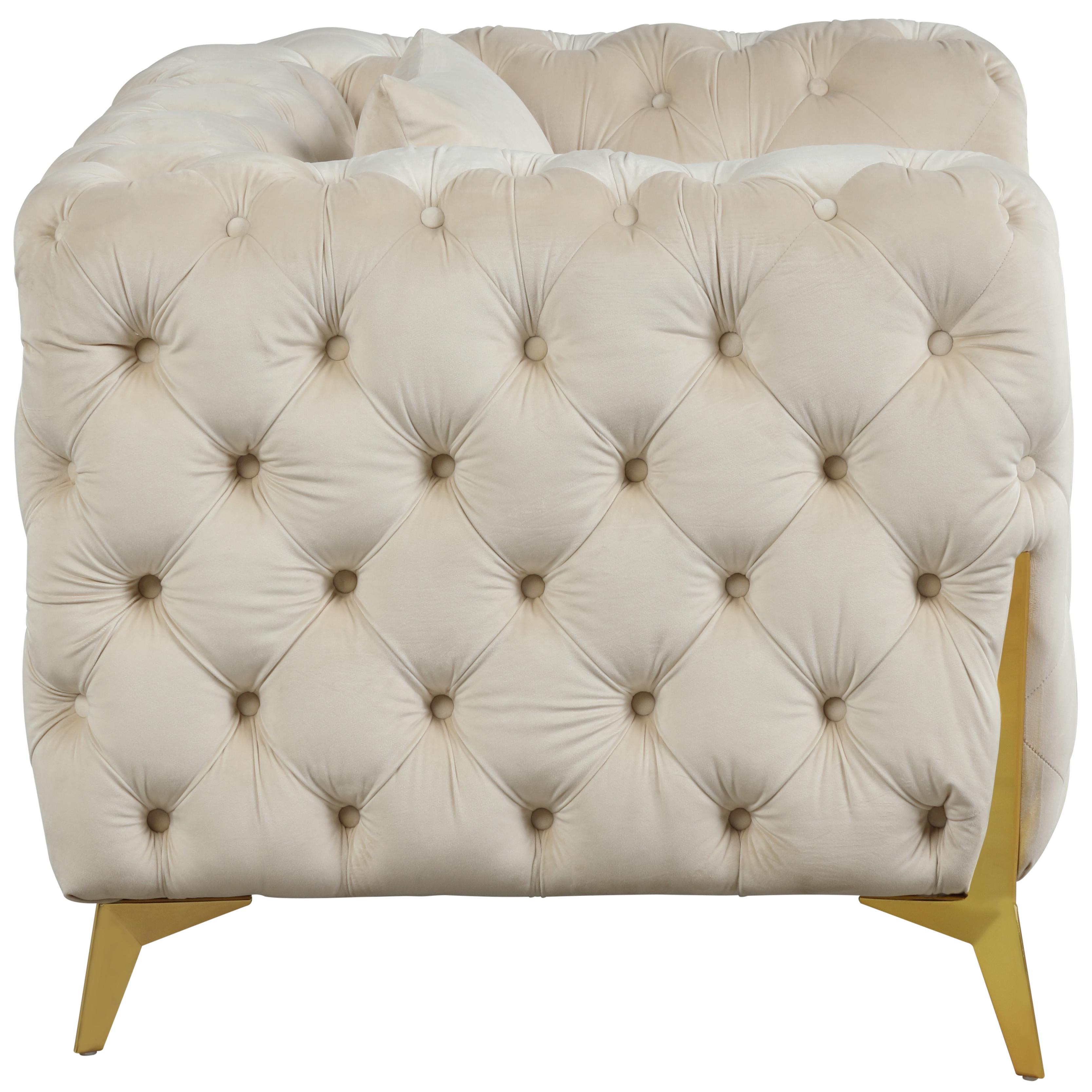 Meridian Kingdom Cream Velvet Chair