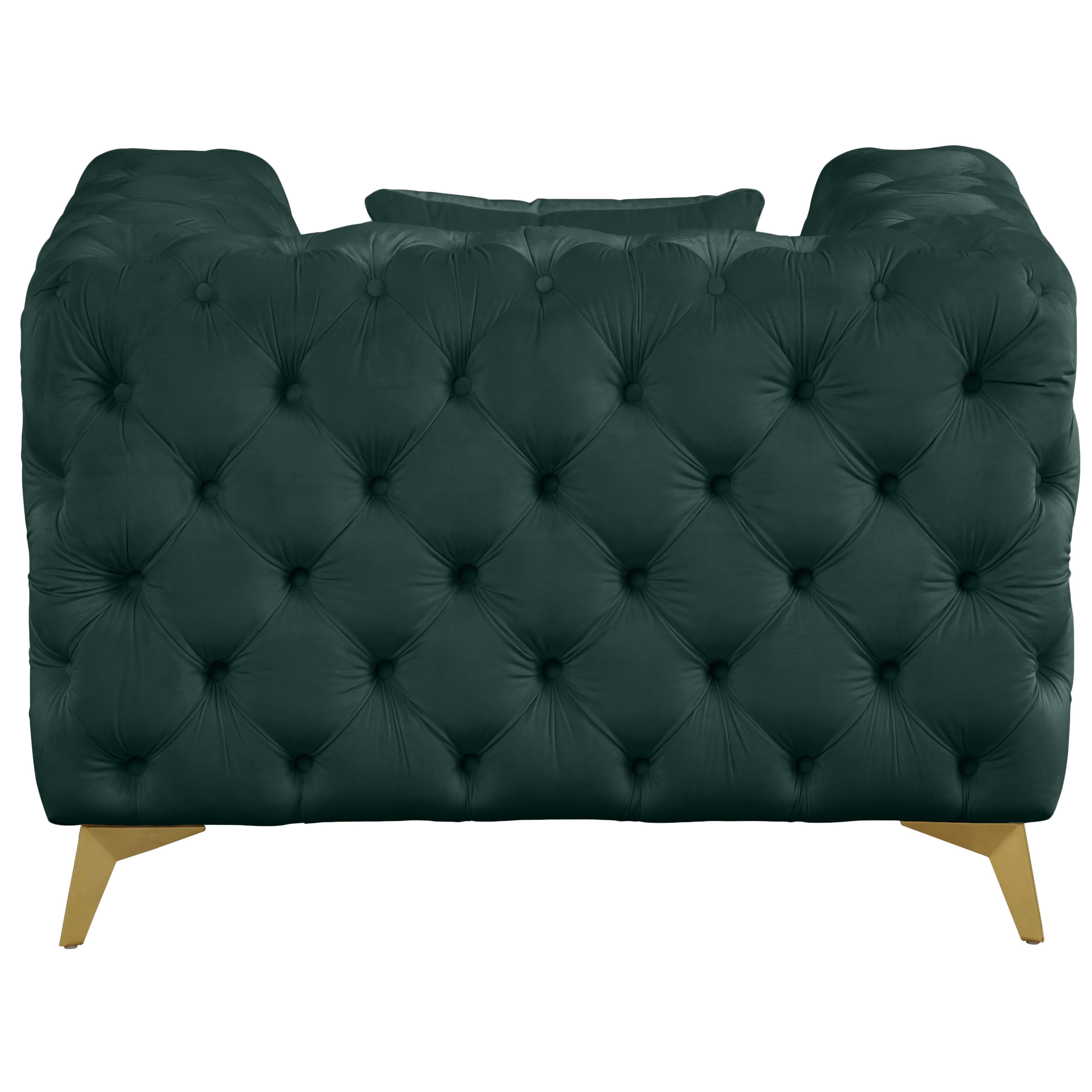 Meridian Kingdom Green Velvet Chair
