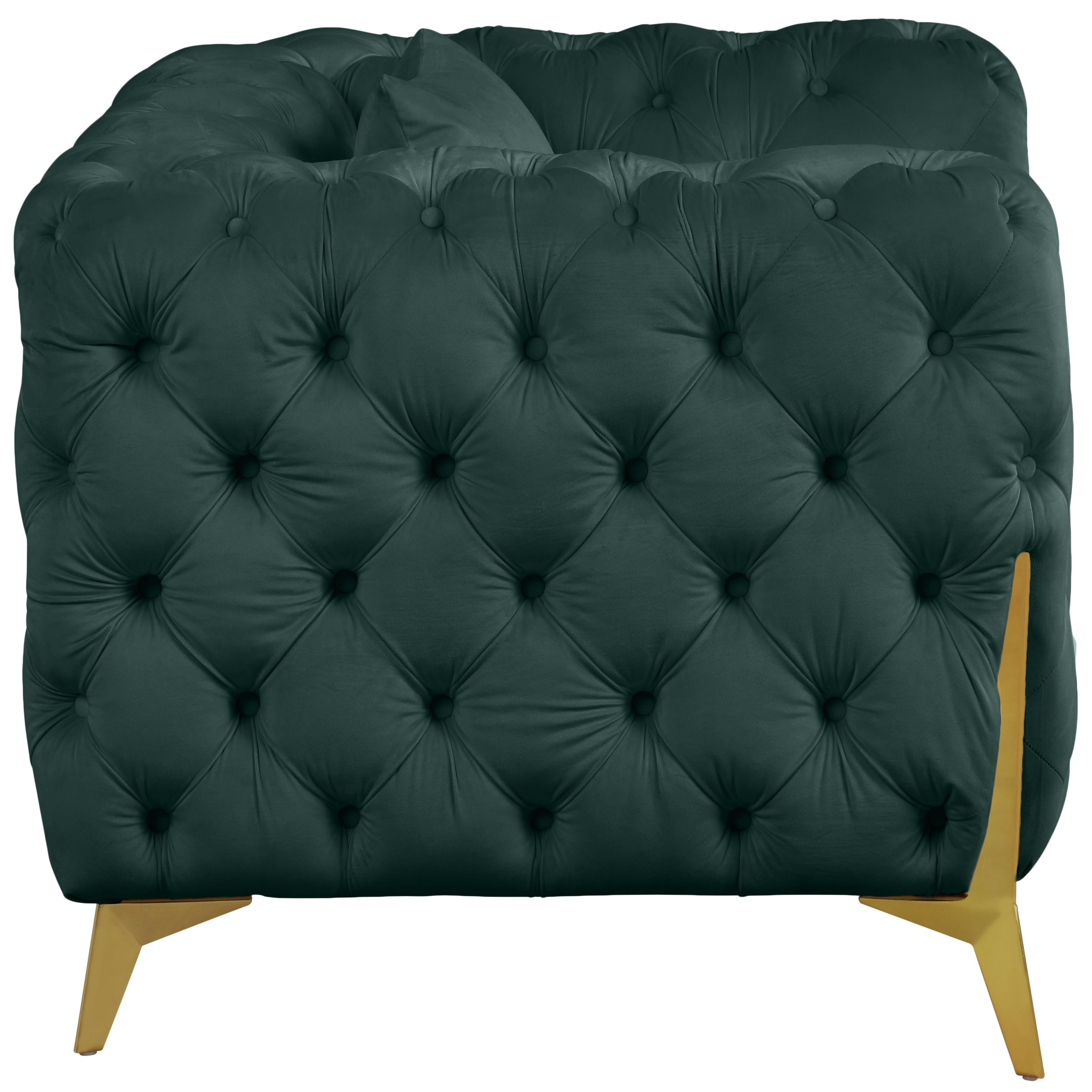 Meridian Kingdom Green Velvet Chair