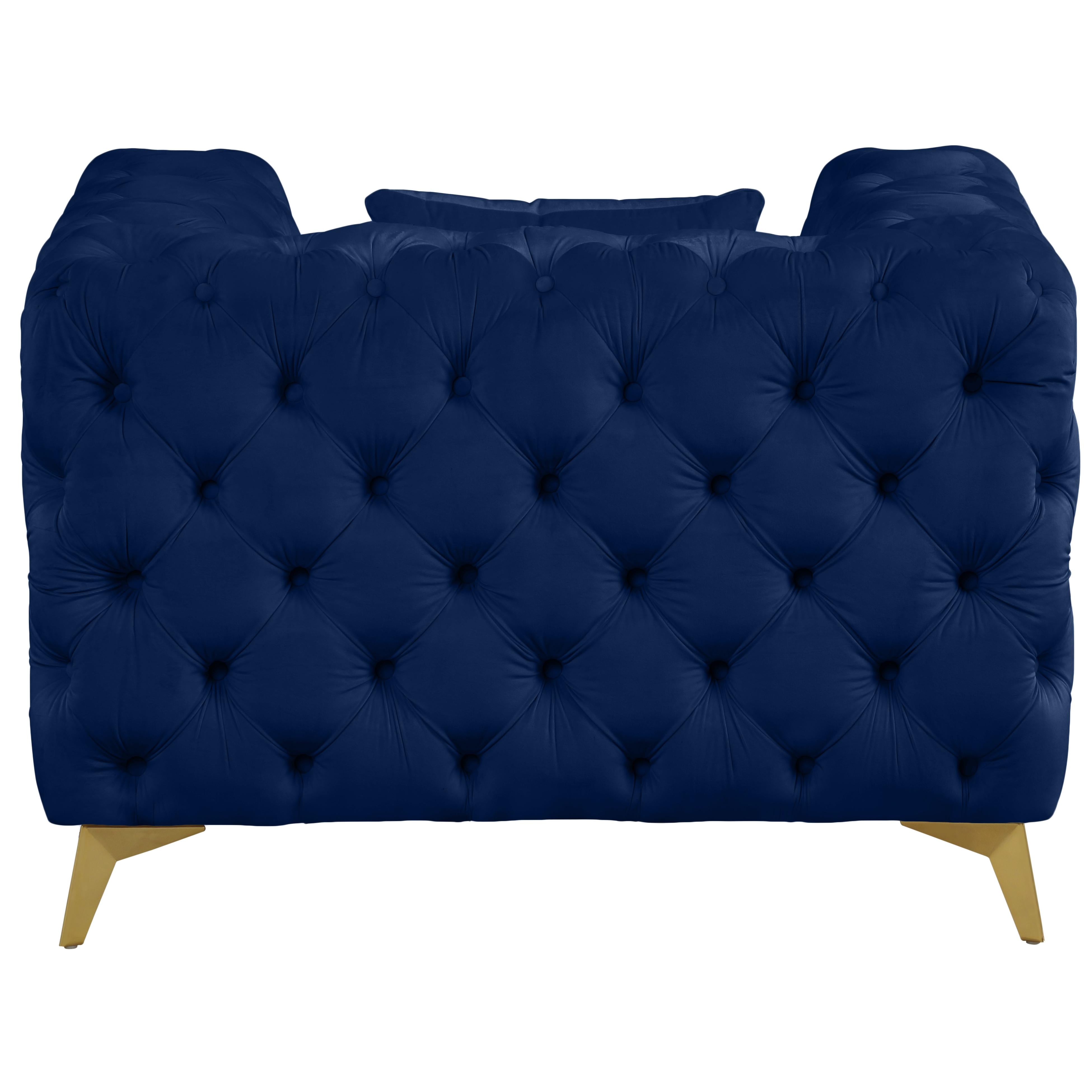 Meridian Kingdom Navy Velvet Chair