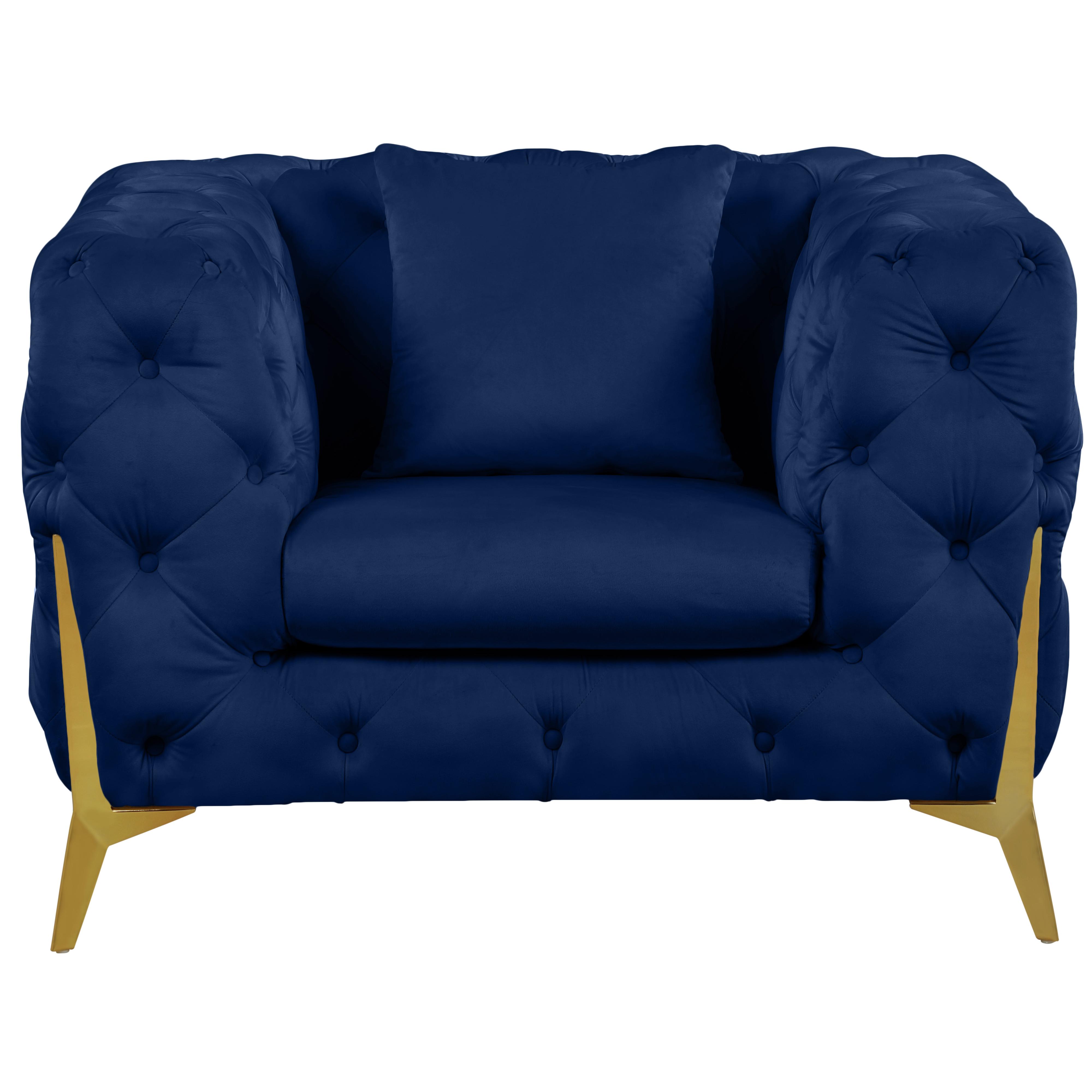 Meridian Kingdom Navy Velvet Chair