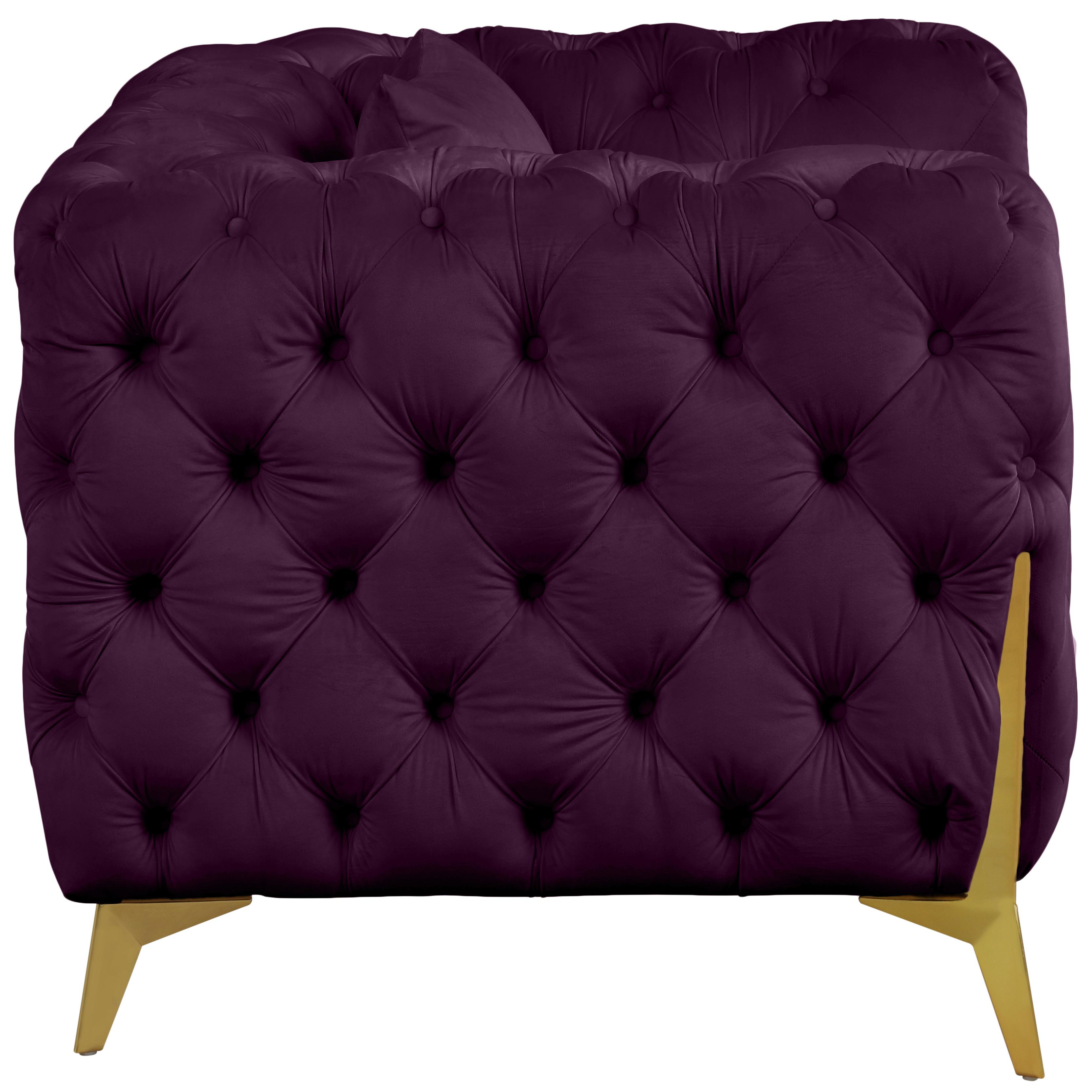 Meridian Kingdom Purple Velvet Chair