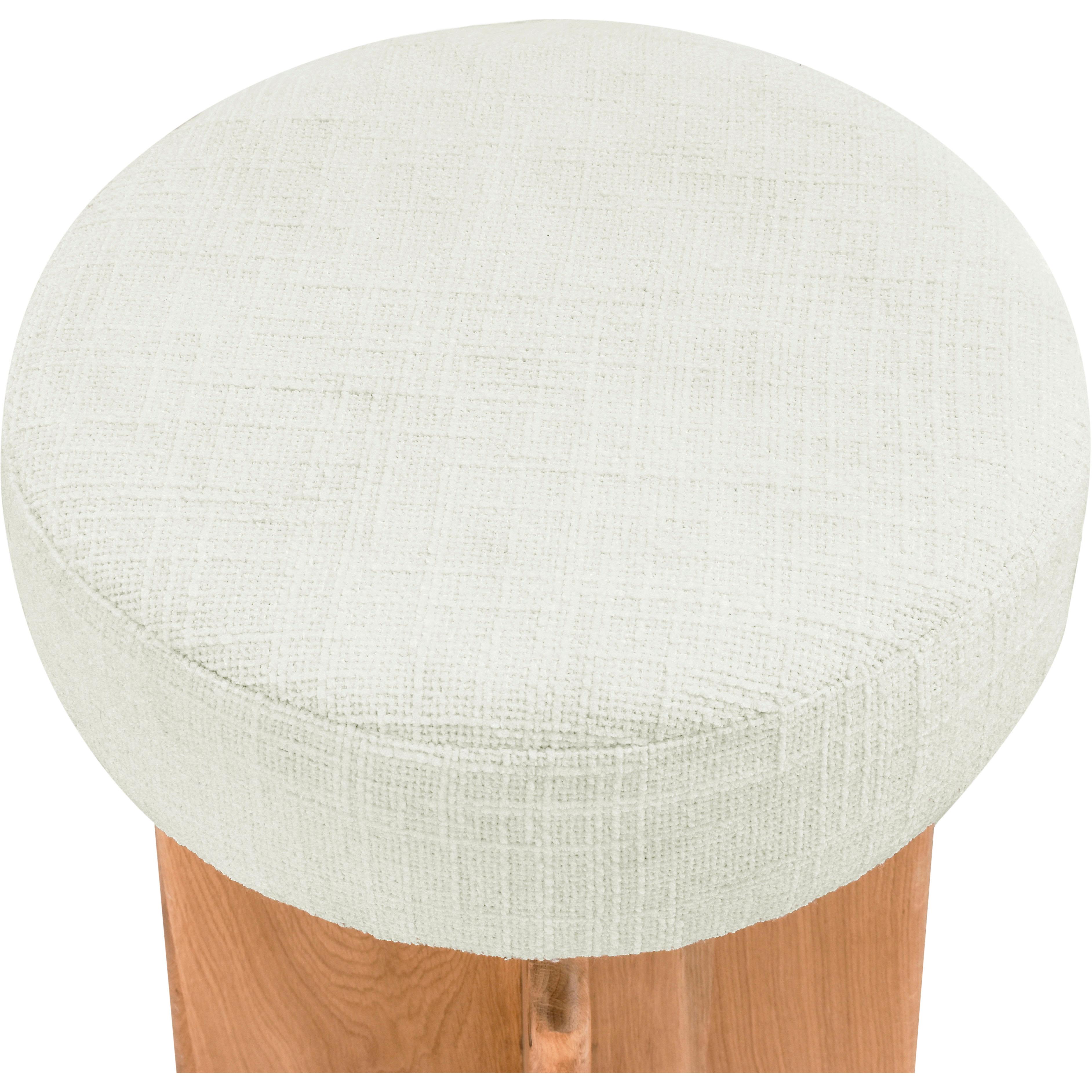 Meridian Jasper Cream Boucle Fabric Stool