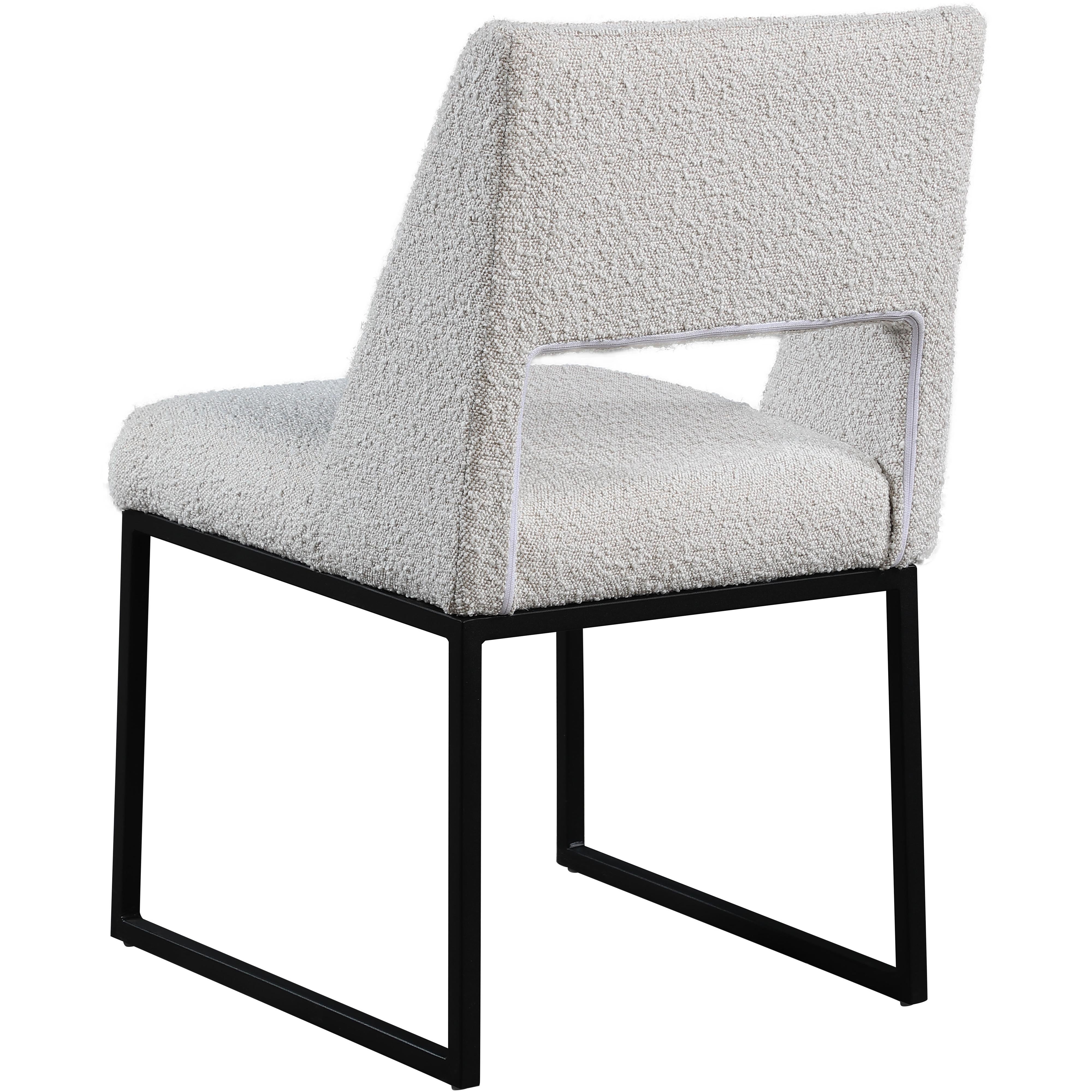 Meridian Jayce Cream Boucle Fabric Dining Chair
