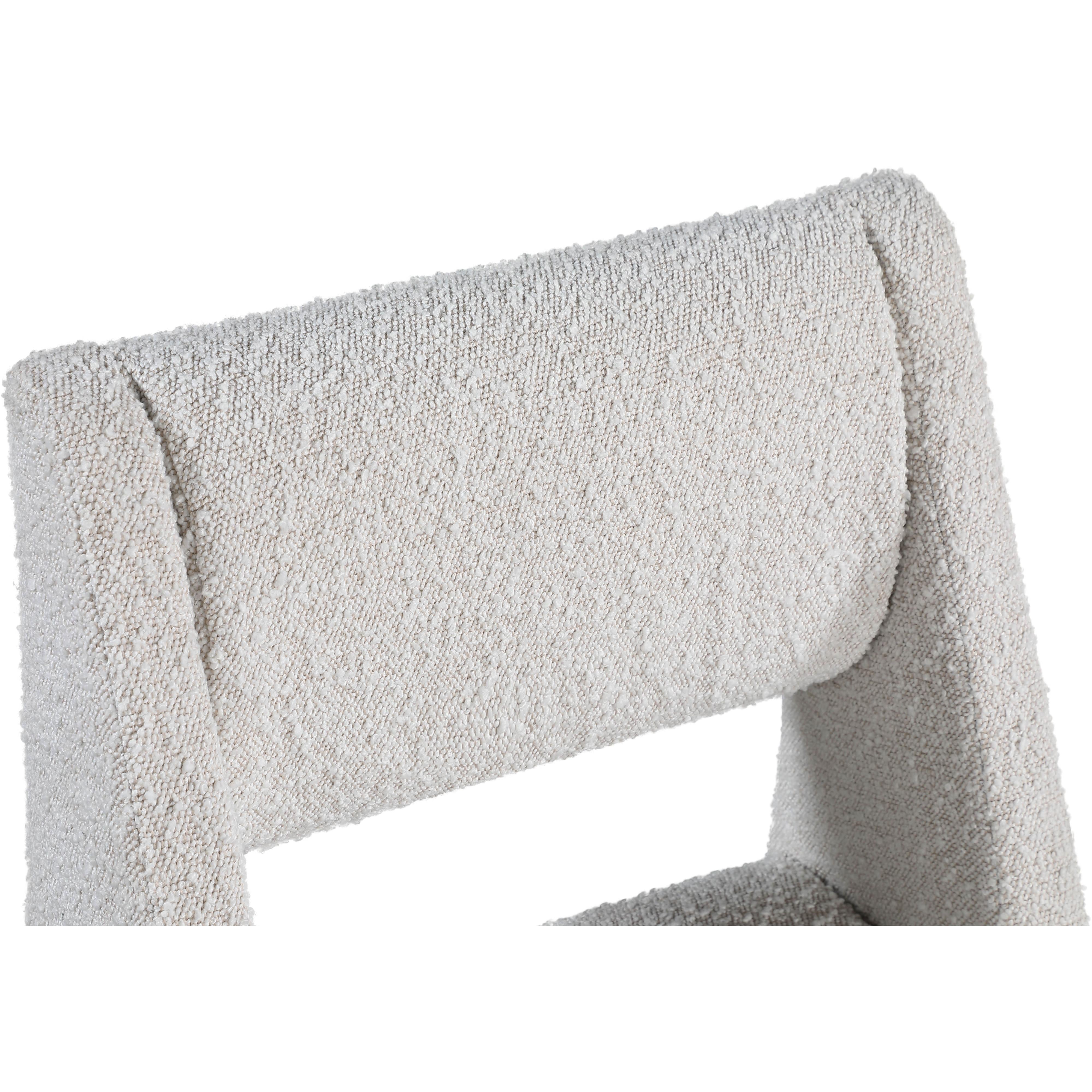 Meridian Jayce Cream Boucle Fabric Dining Chair