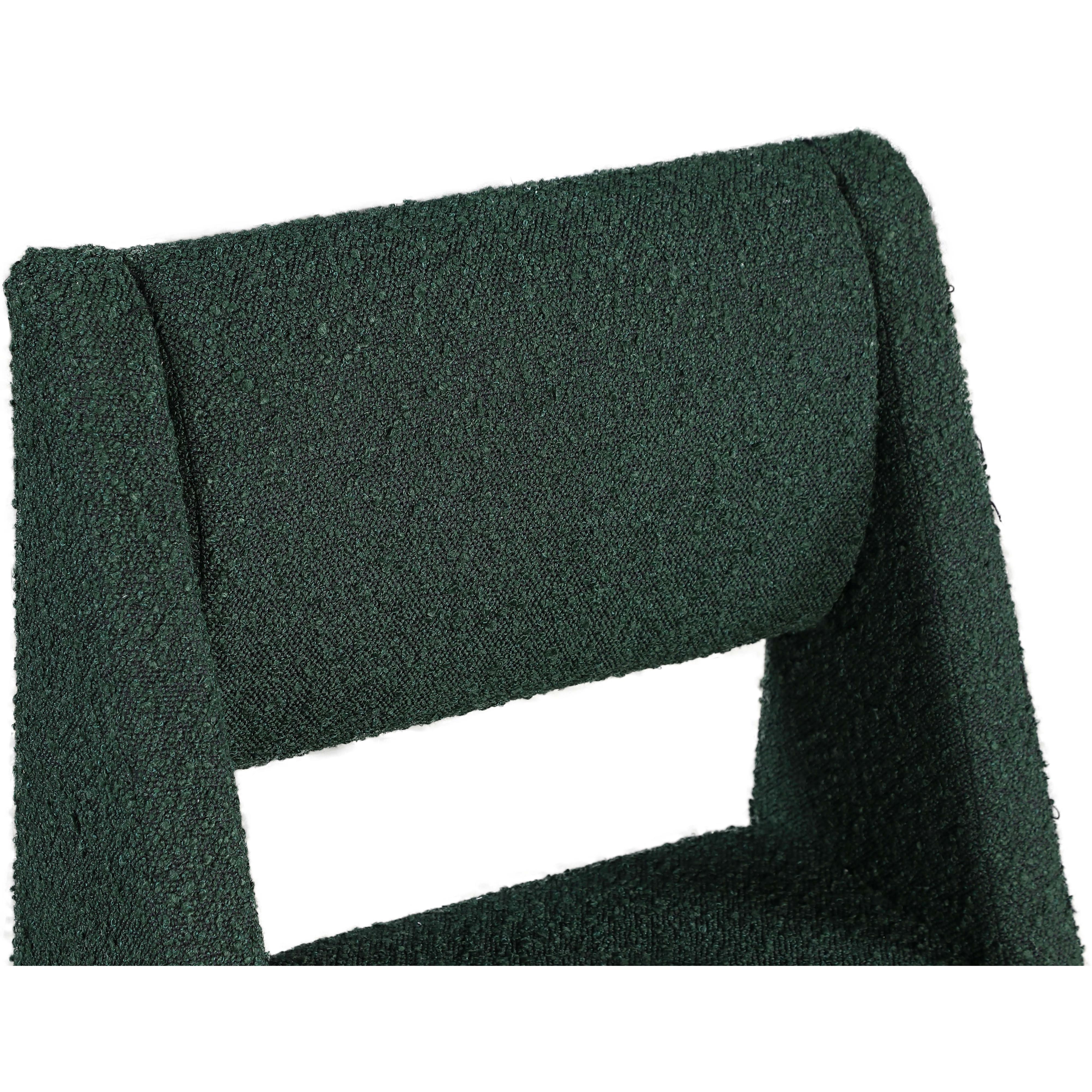 Meridian Jayce Green Boucle Fabric Dining Chair