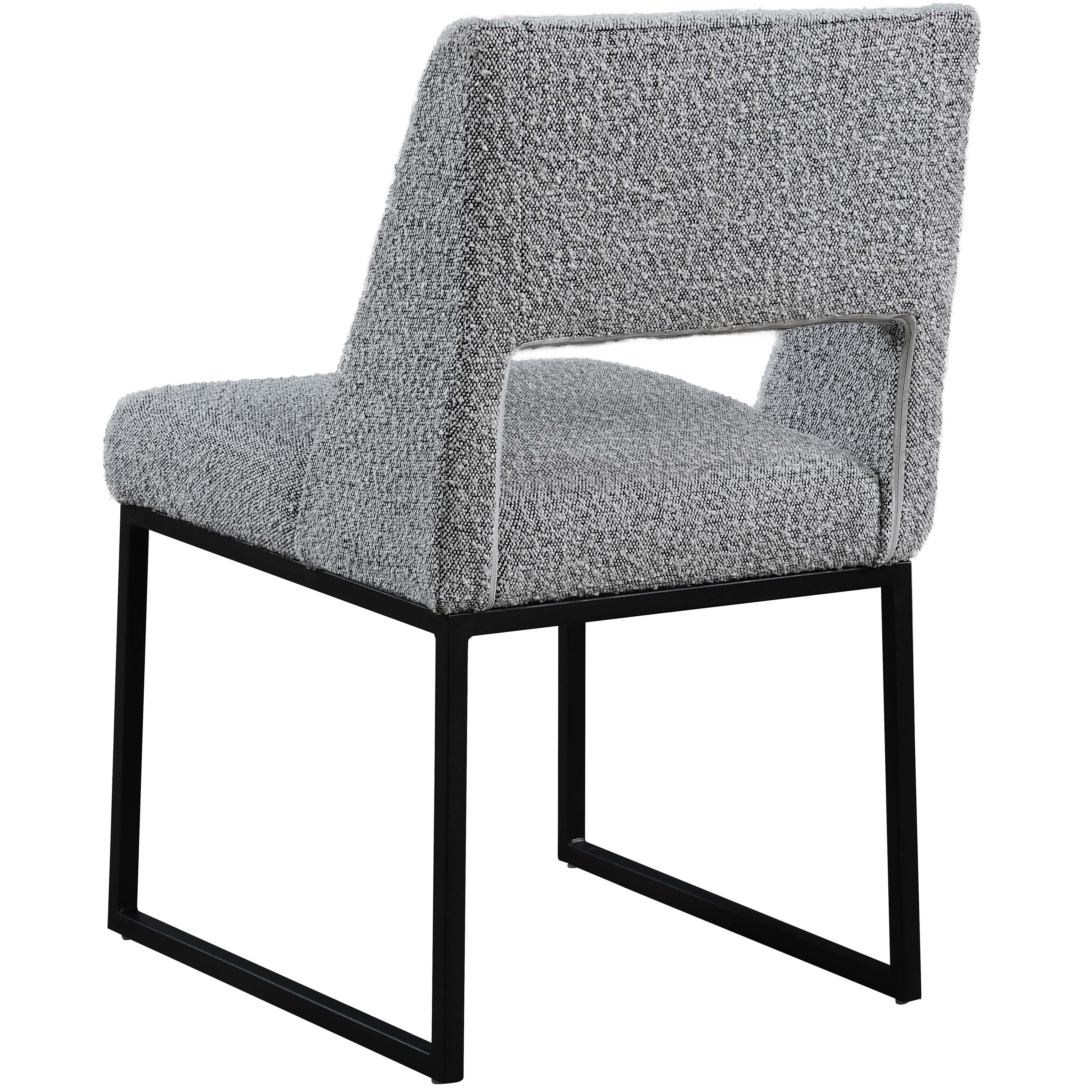 Meridian Jayce Grey Boucle Fabric Dining Chair