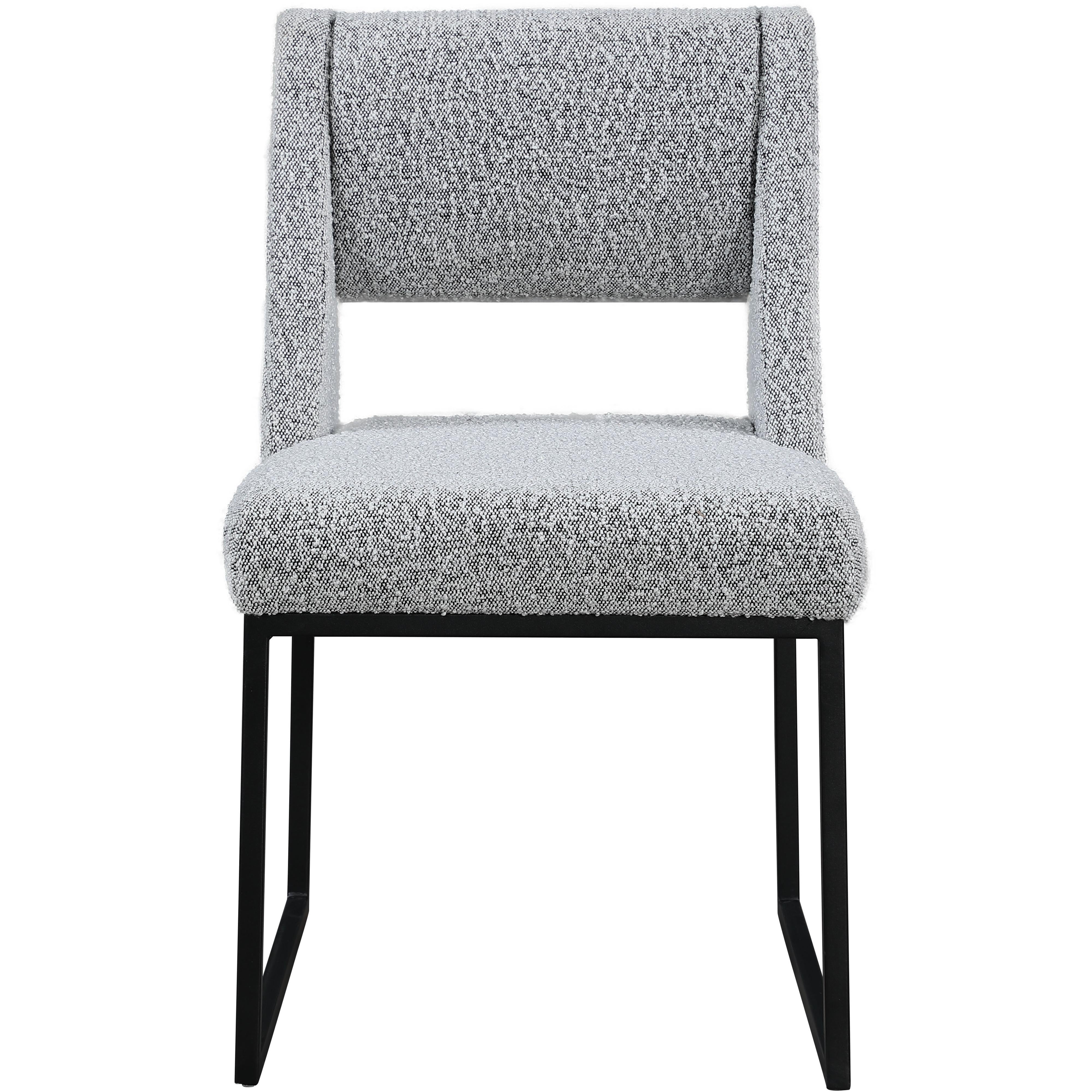 Meridian Jayce Grey Boucle Fabric Dining Chair
