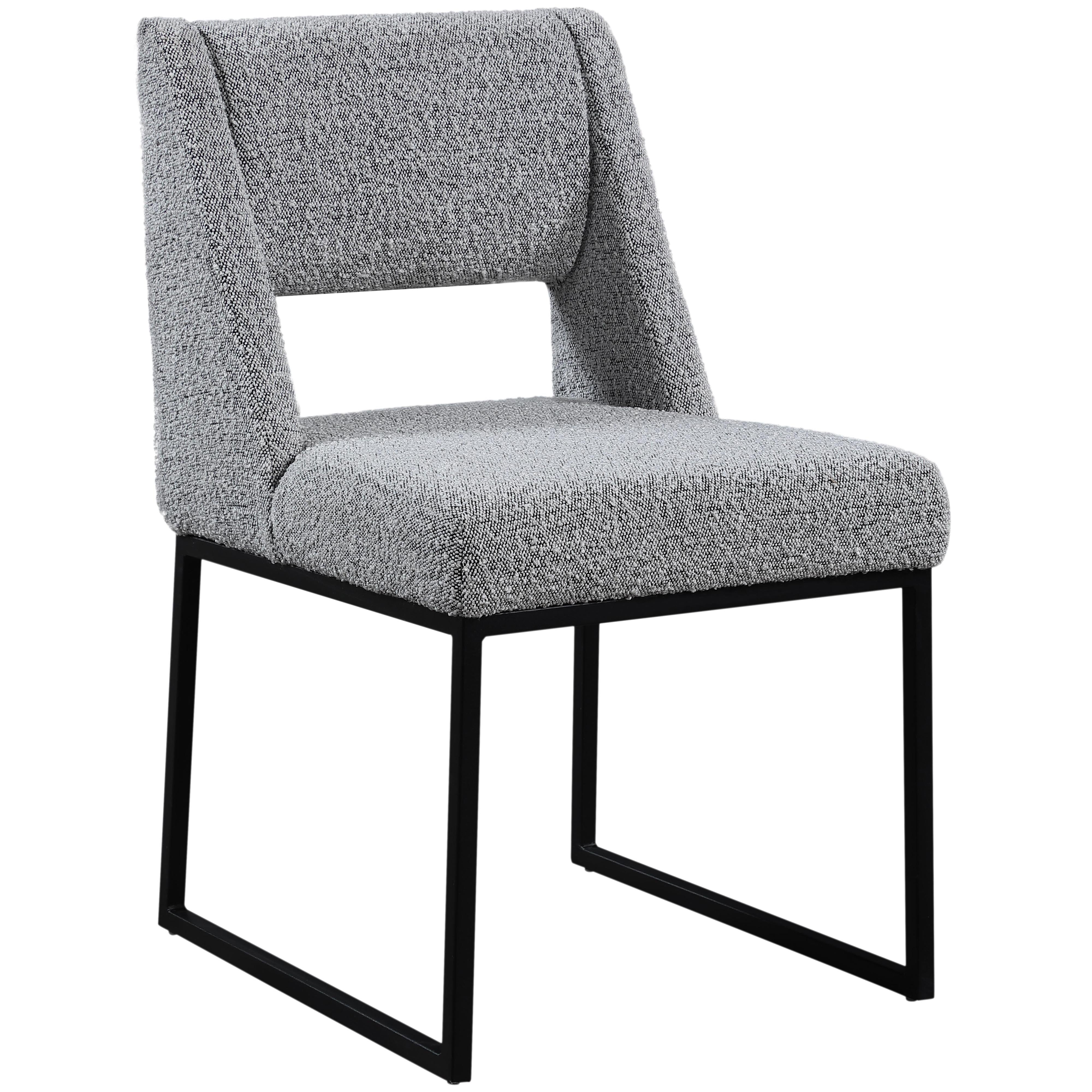 Meridian Jayce Grey Boucle Fabric Dining Chair