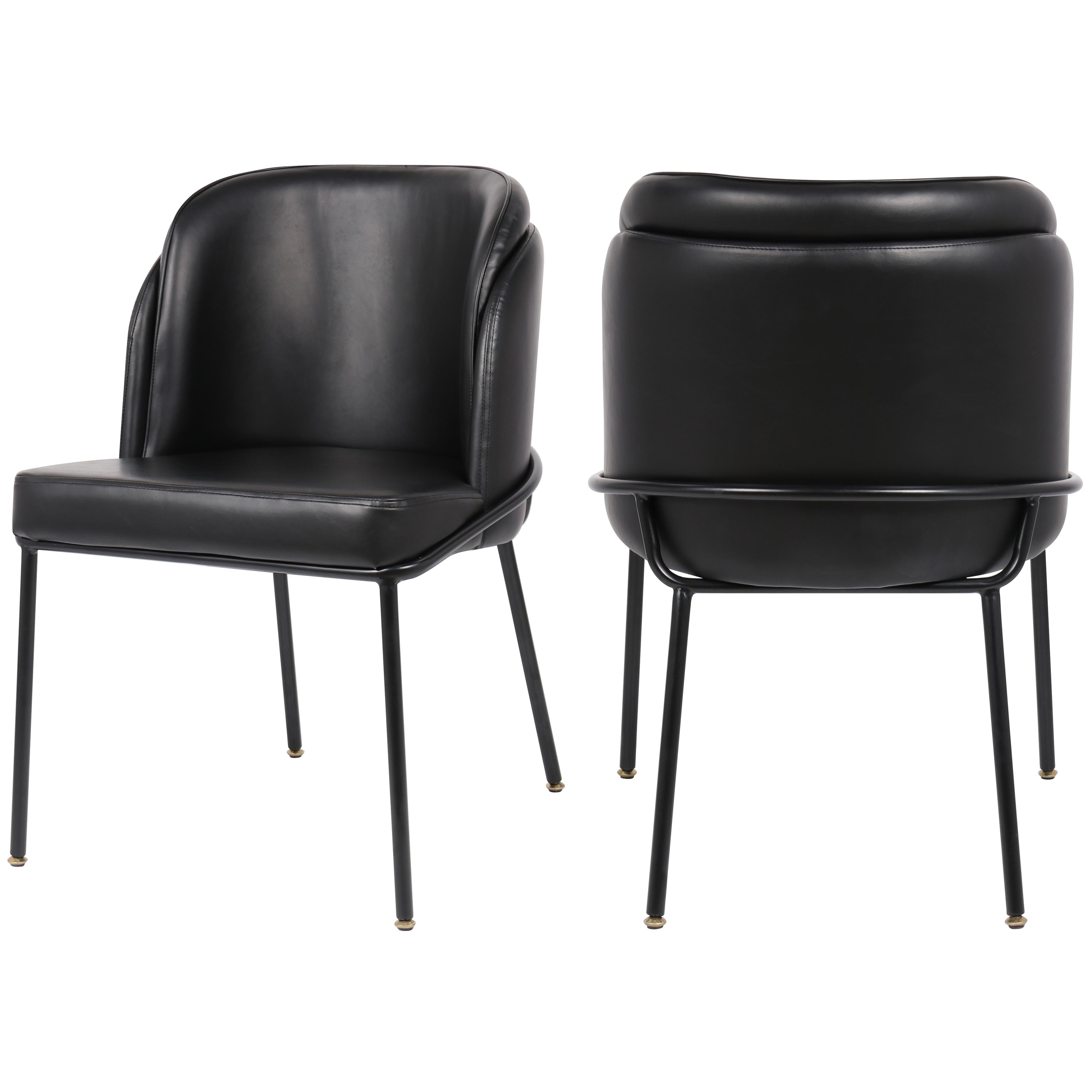 Meridian Jagger Black Vegan Leather Dining Chair
