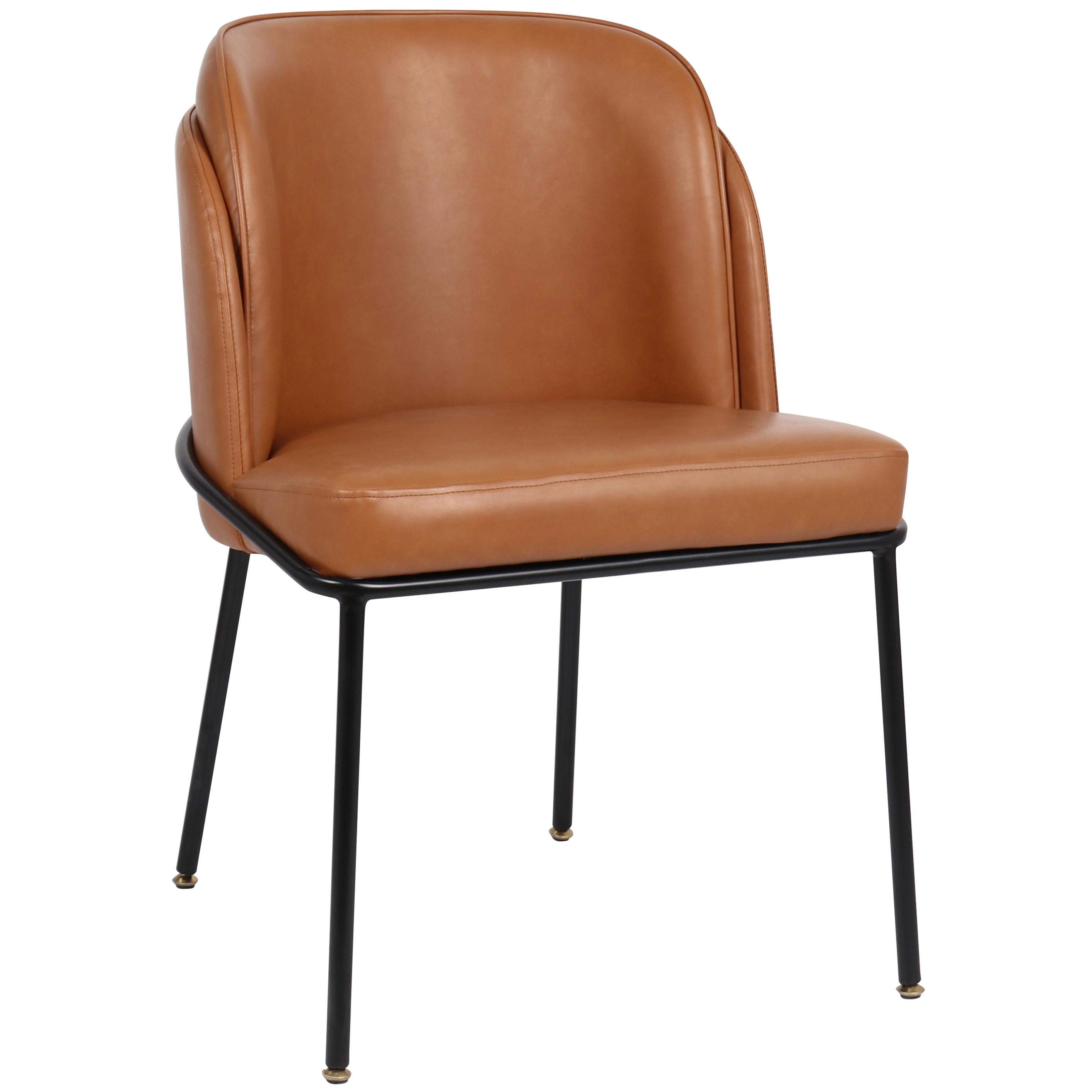 Meridian Jagger Cognac Vegan Leather Dining Chair