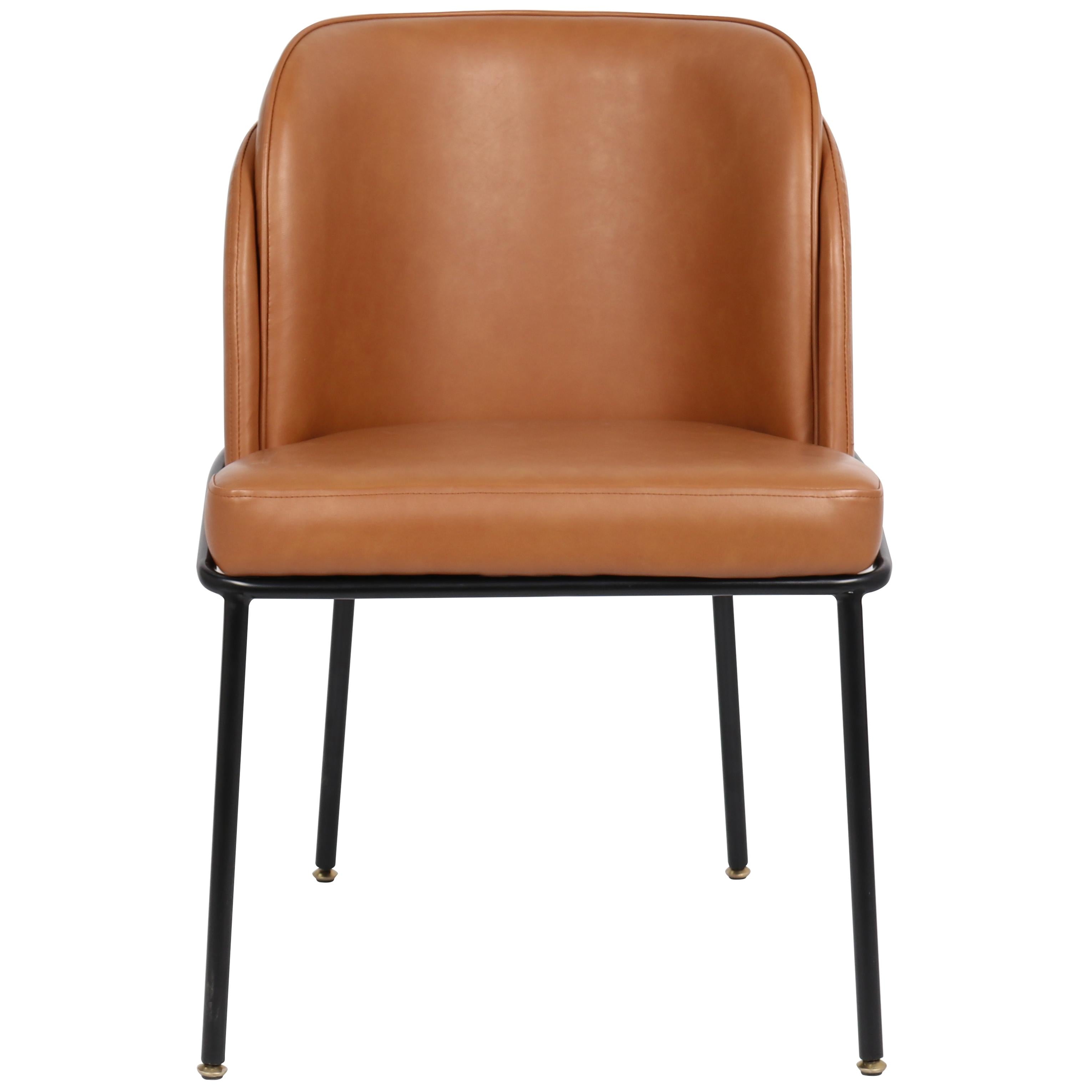 Meridian Jagger Cognac Vegan Leather Dining Chair