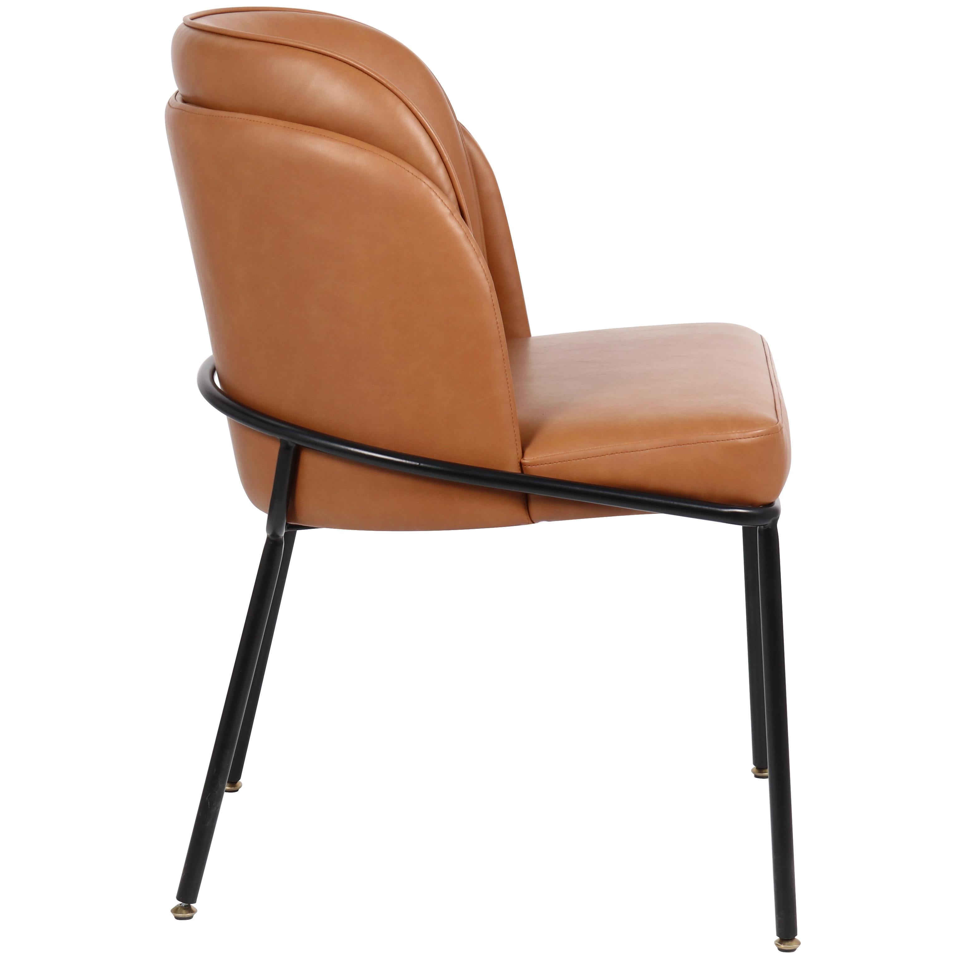 Meridian Jagger Cognac Vegan Leather Dining Chair