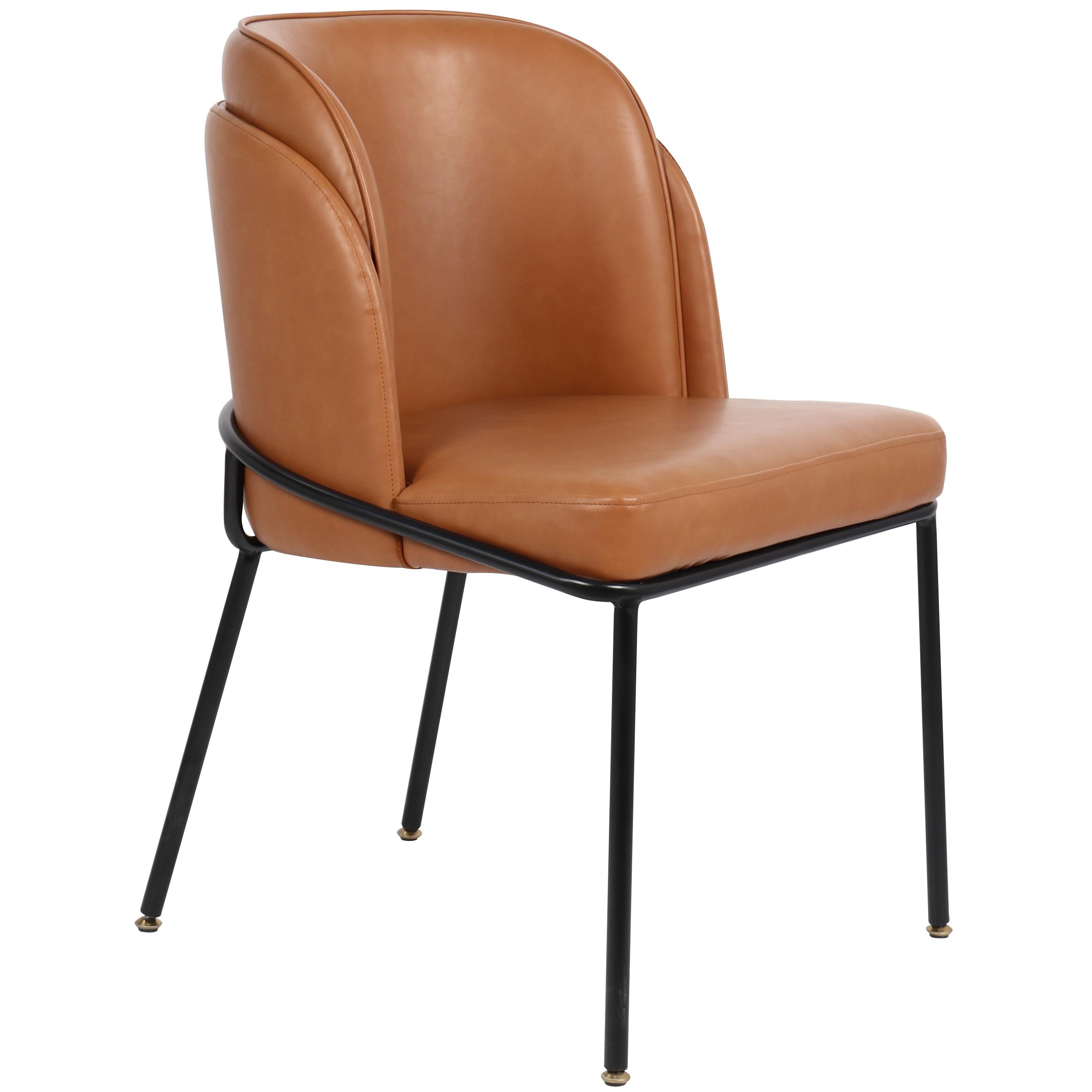 Meridian Jagger Cognac Vegan Leather Dining Chair
