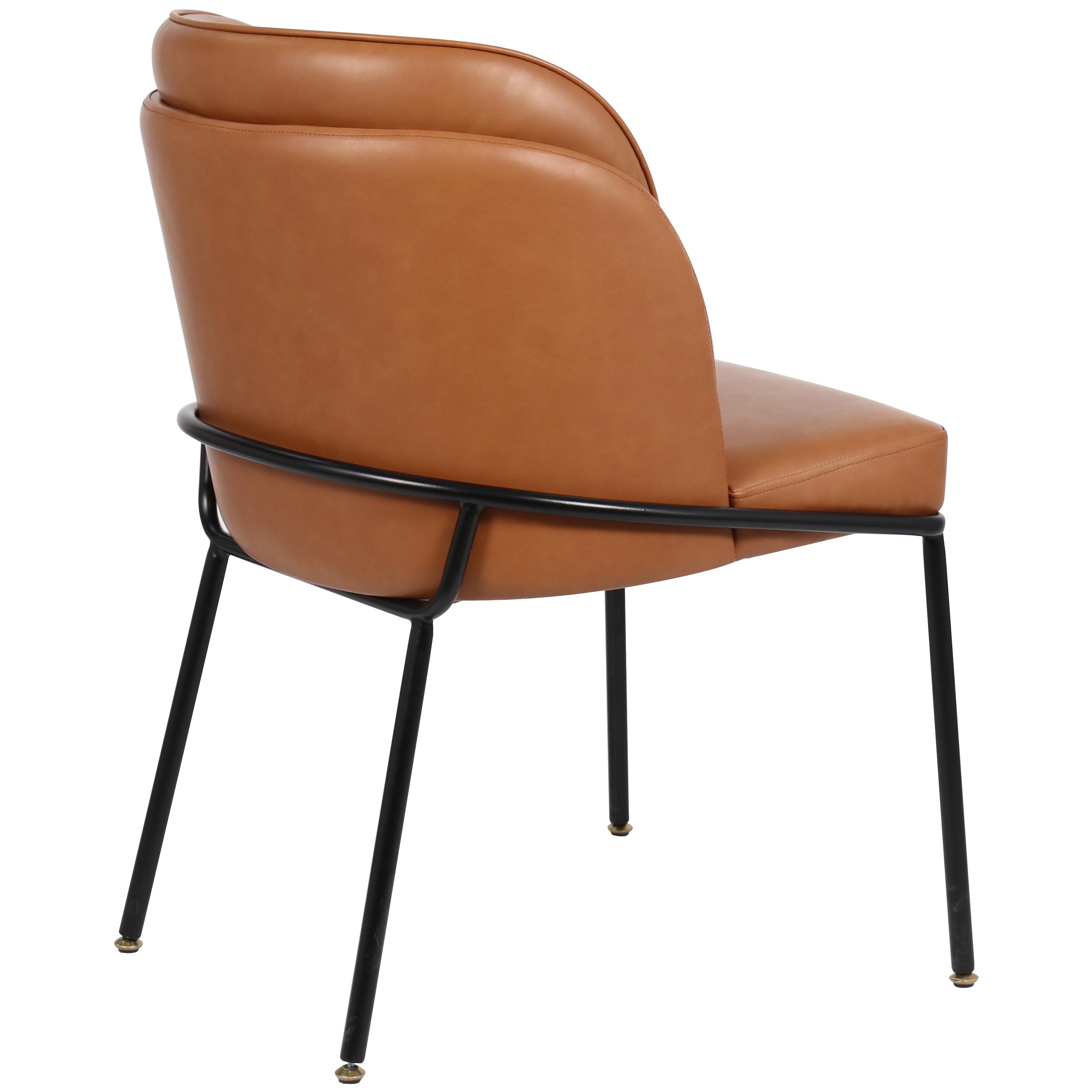 Meridian Jagger Cognac Vegan Leather Dining Chair