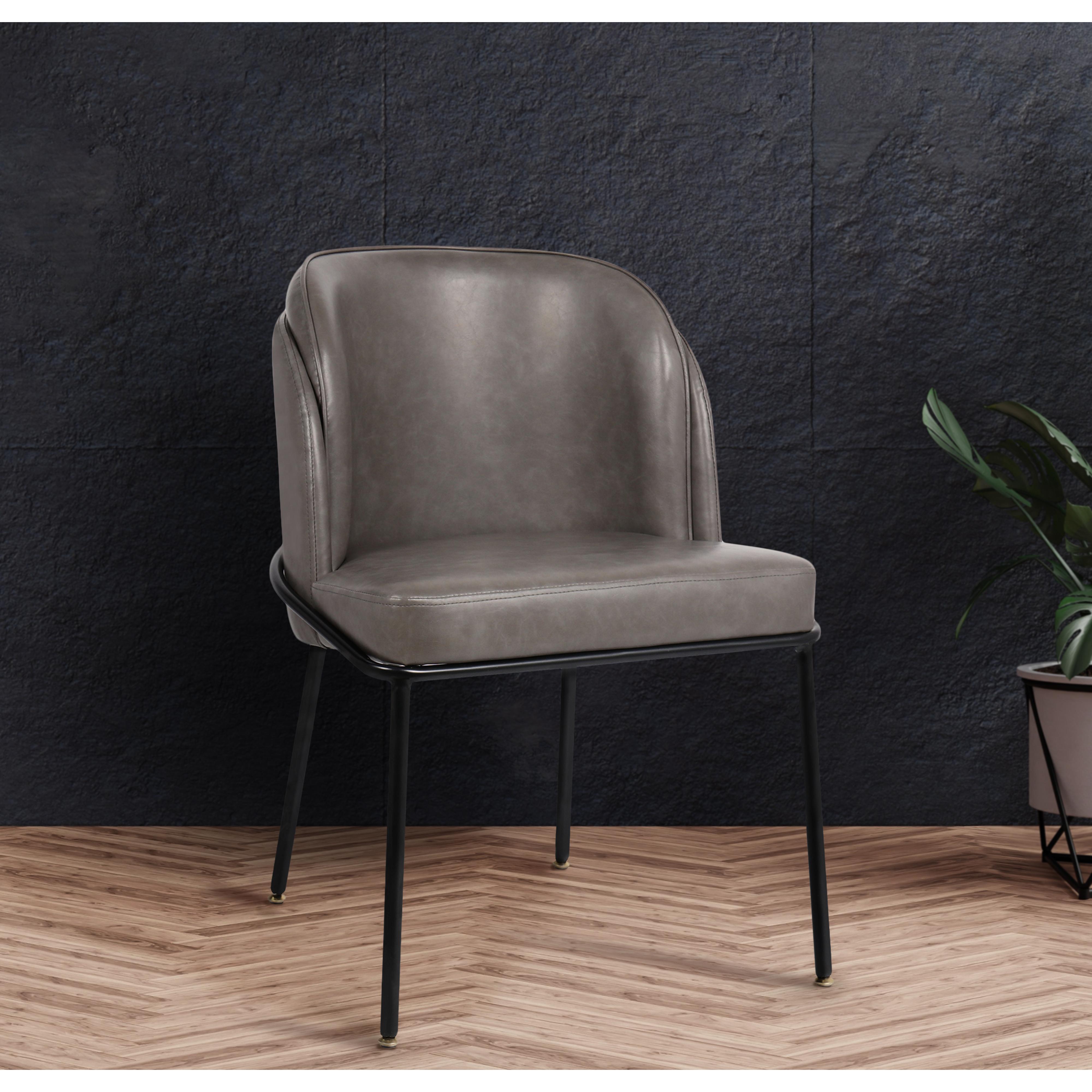 Meridian Jagger Grey Vegan Leather Dining Chair