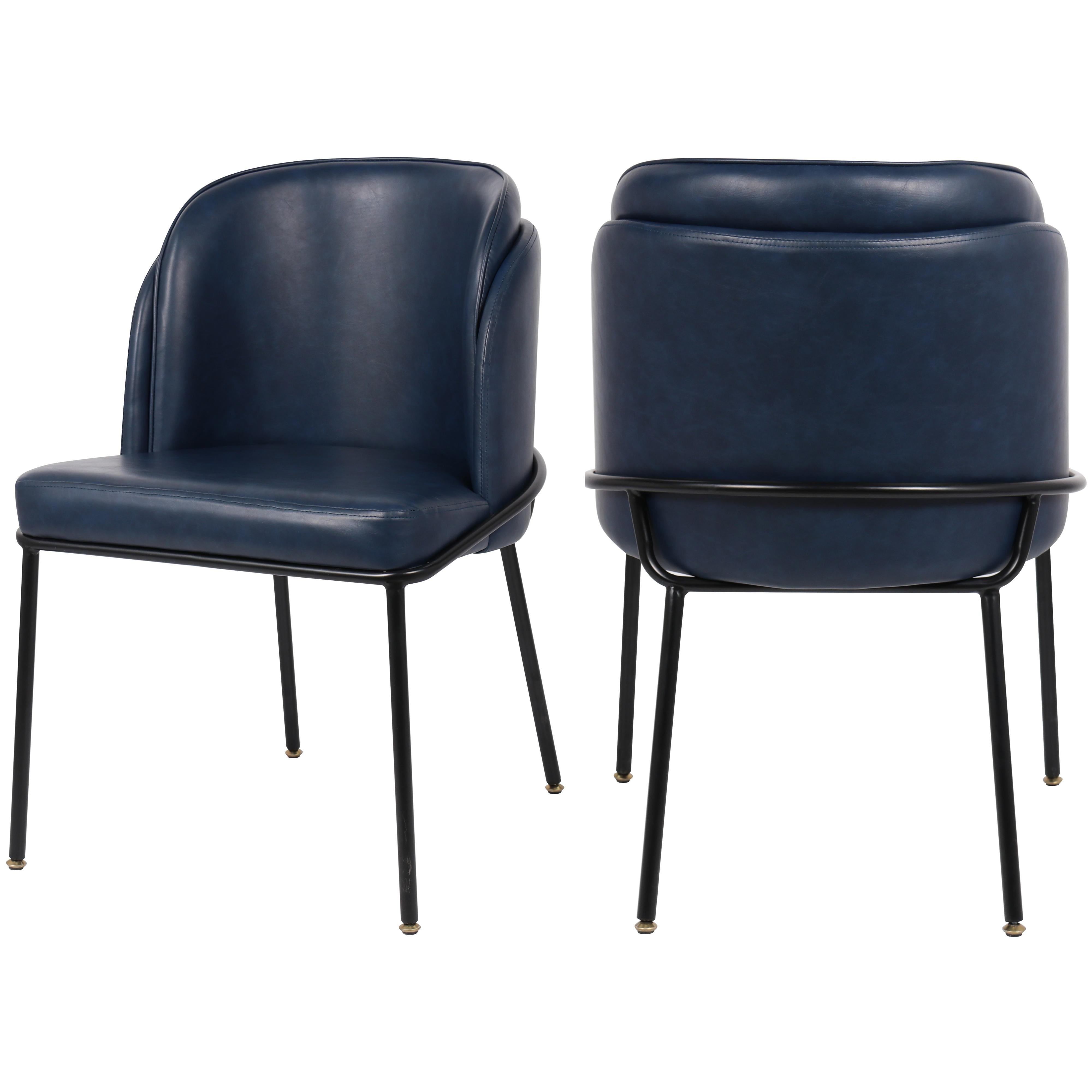 Meridian Jagger Navy Vegan Leather Dining Chair