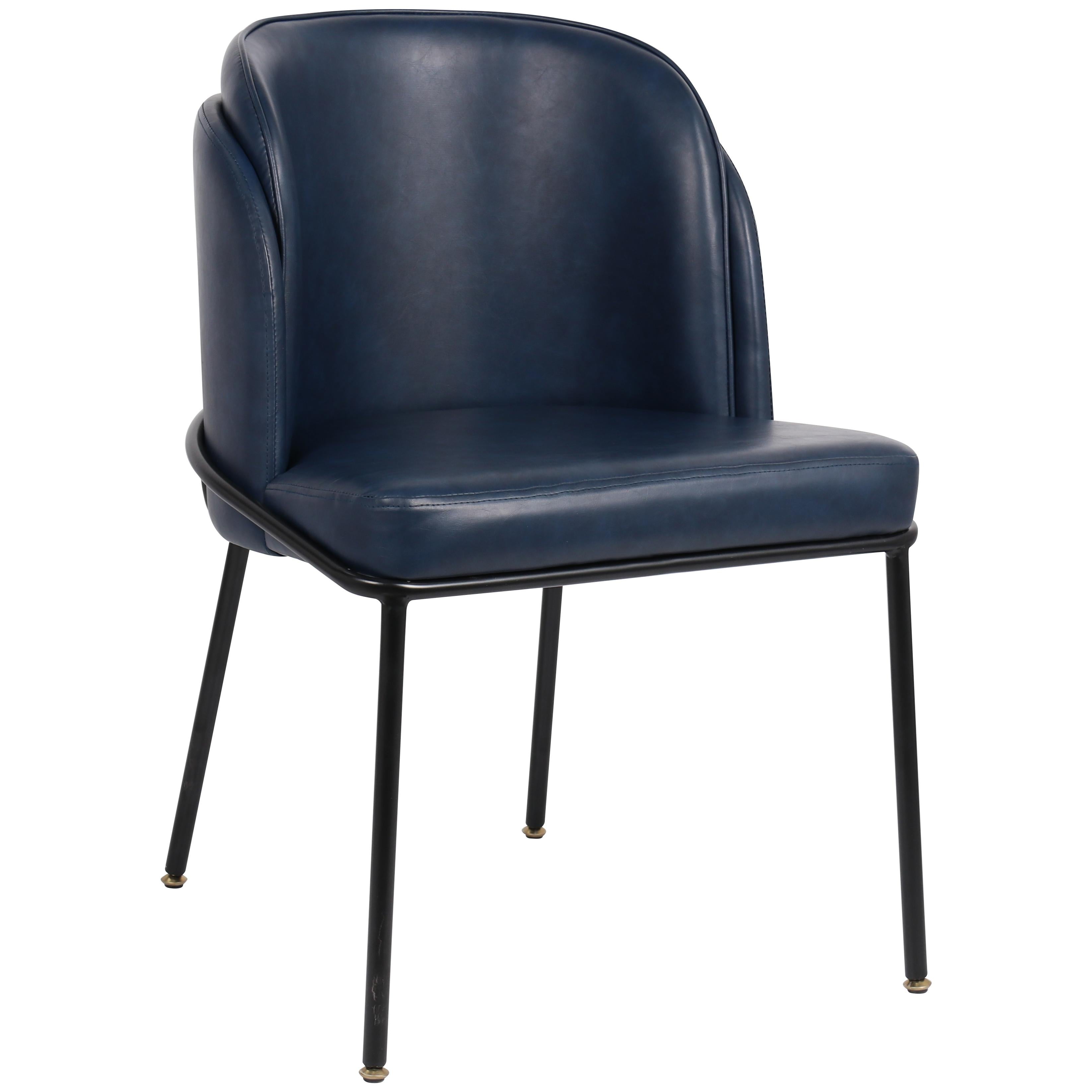 Meridian Jagger Navy Vegan Leather Dining Chair