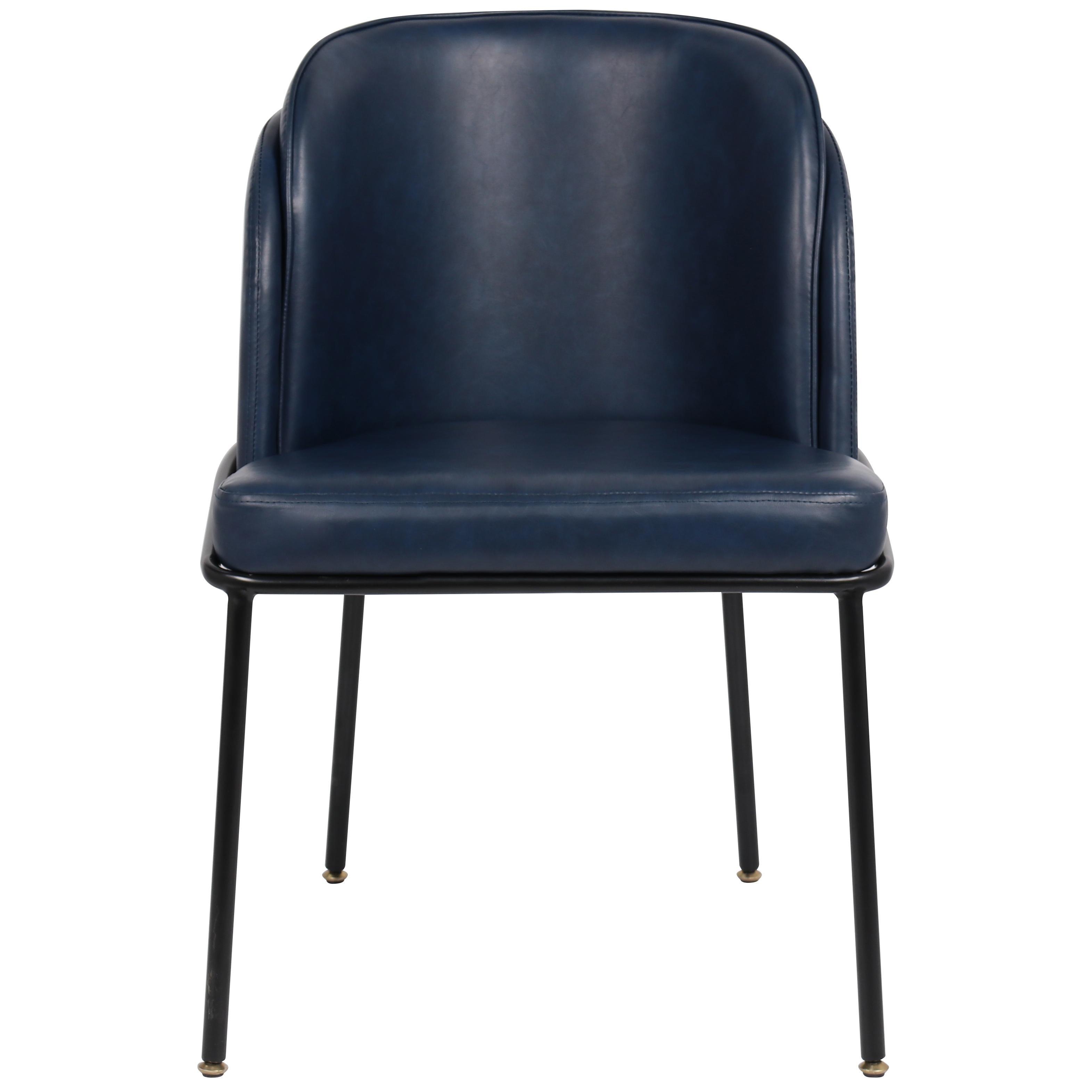 Meridian Jagger Navy Vegan Leather Dining Chair