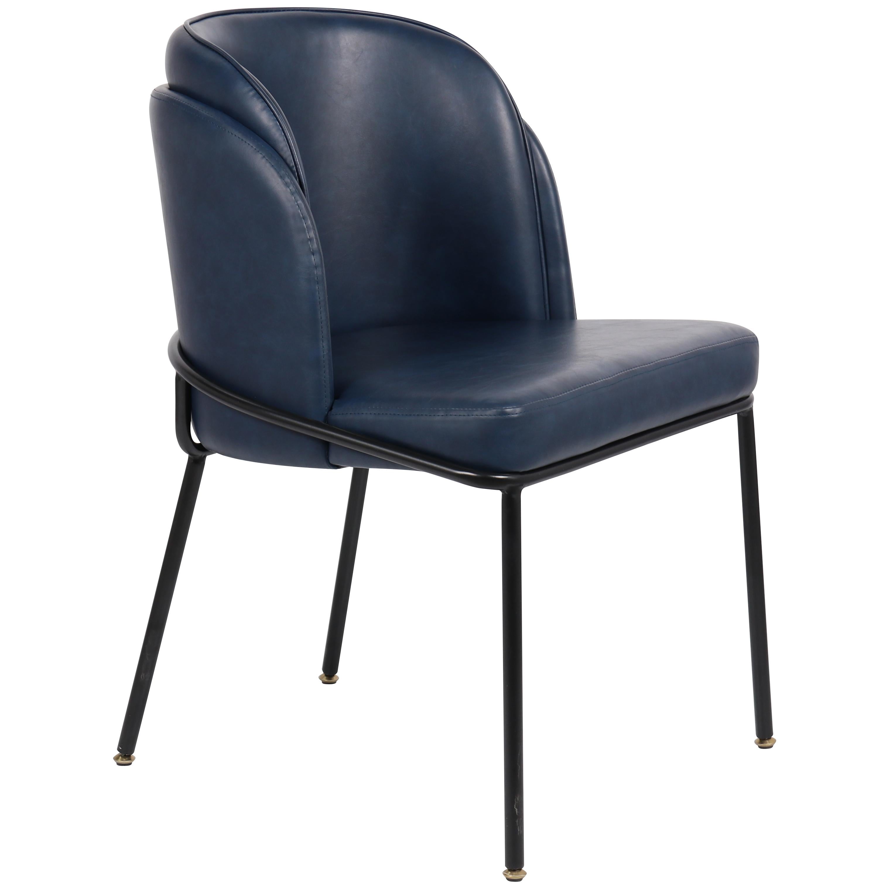 Meridian Jagger Navy Vegan Leather Dining Chair