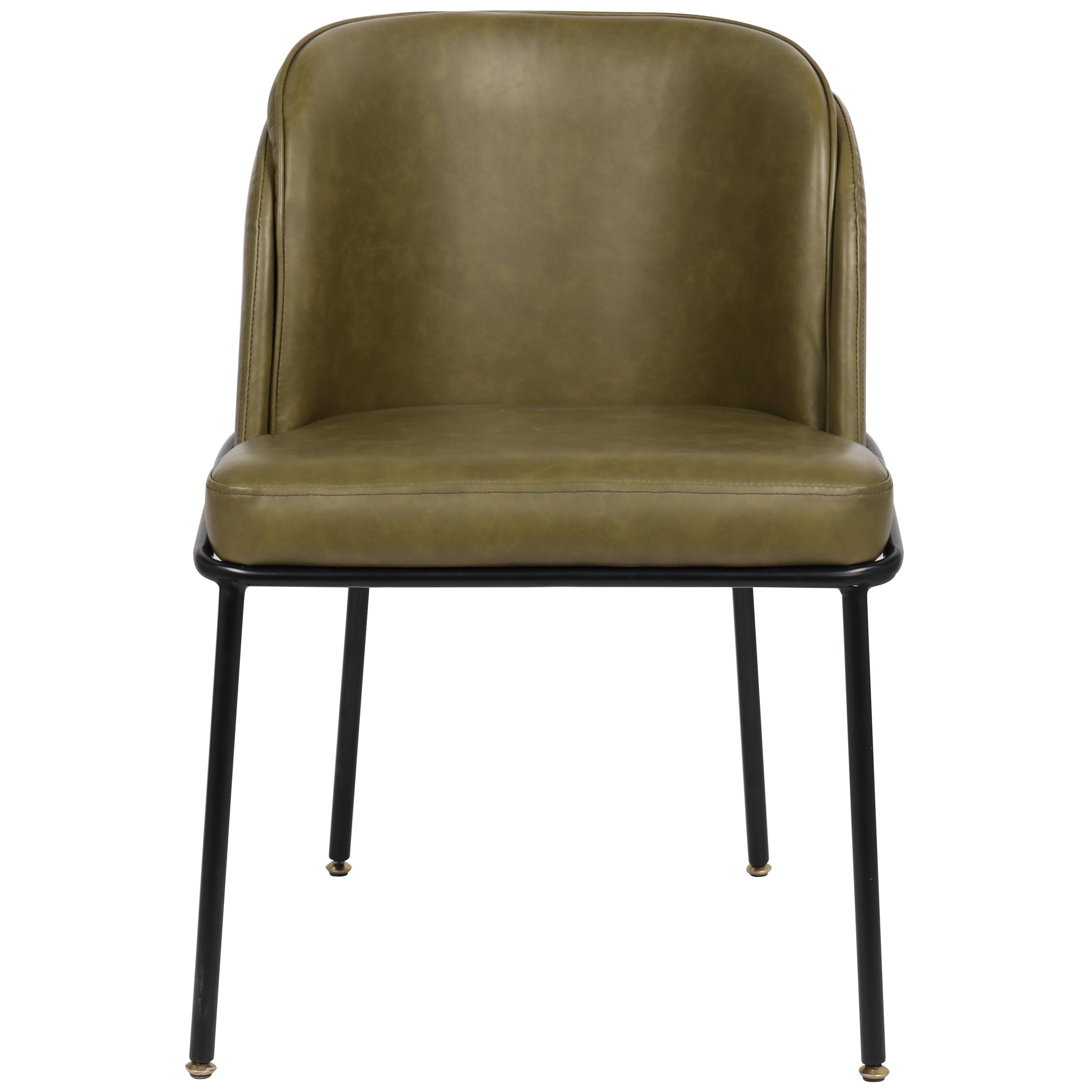 Meridian Jagger Olive Vegan Leather Dining Chair