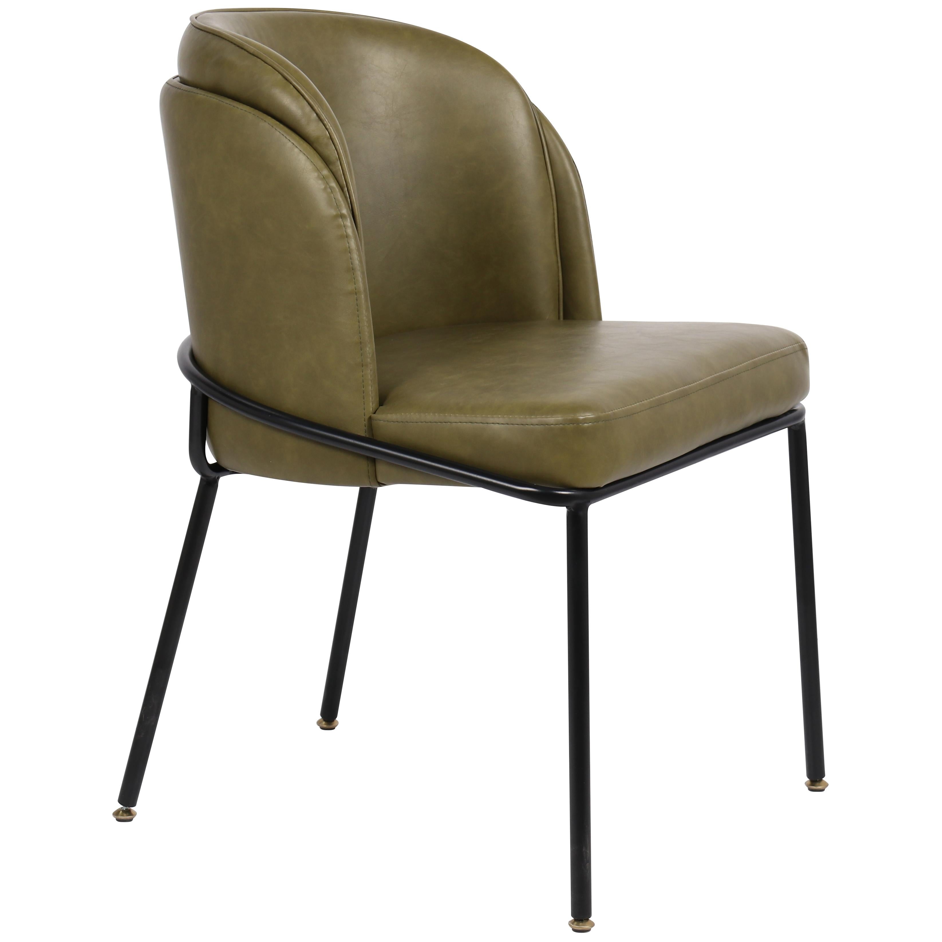 Meridian Jagger Olive Vegan Leather Dining Chair