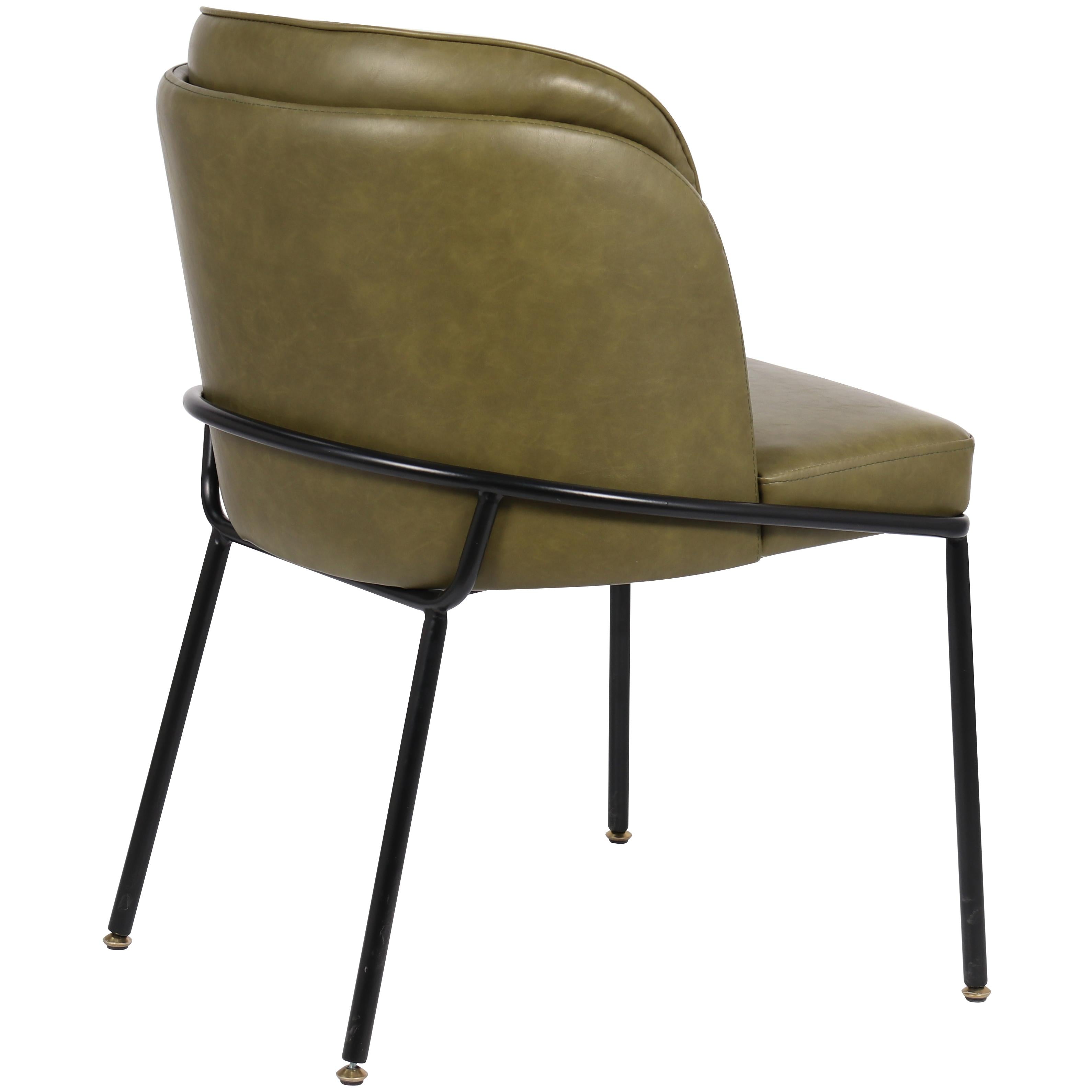 Meridian Jagger Olive Vegan Leather Dining Chair