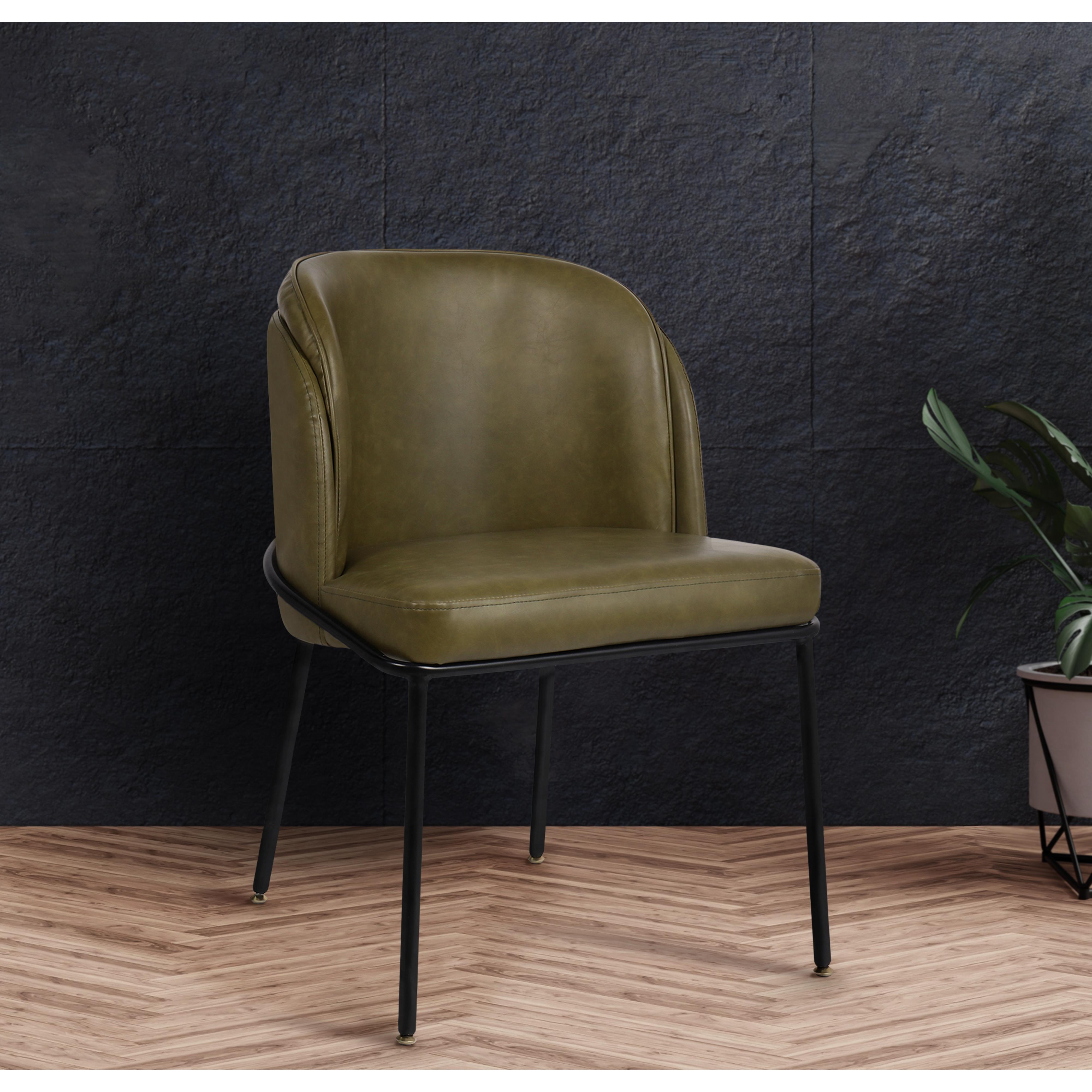 Meridian Jagger Olive Vegan Leather Dining Chair