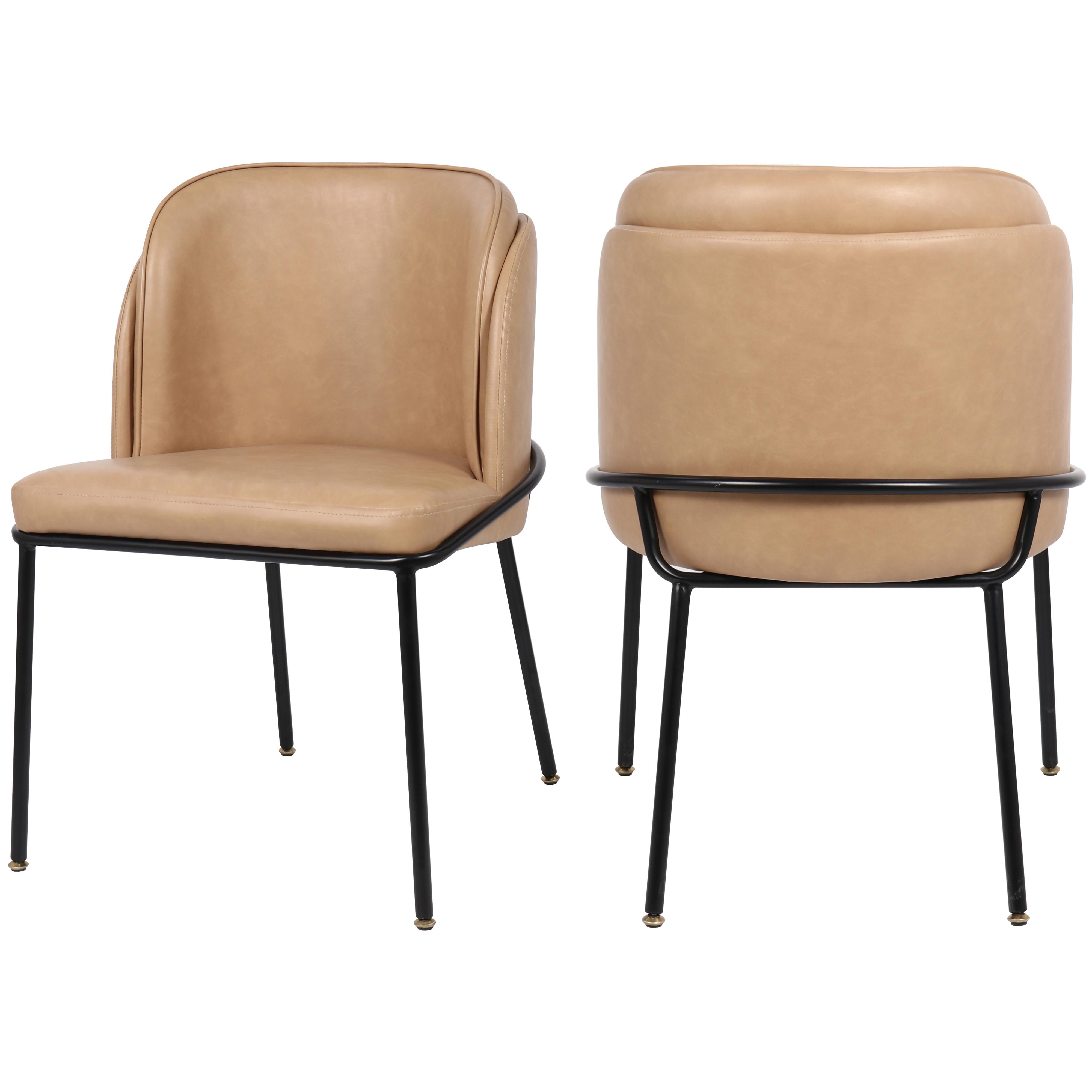 Meridian Jagger Tan Vegan Leather Dining Chair