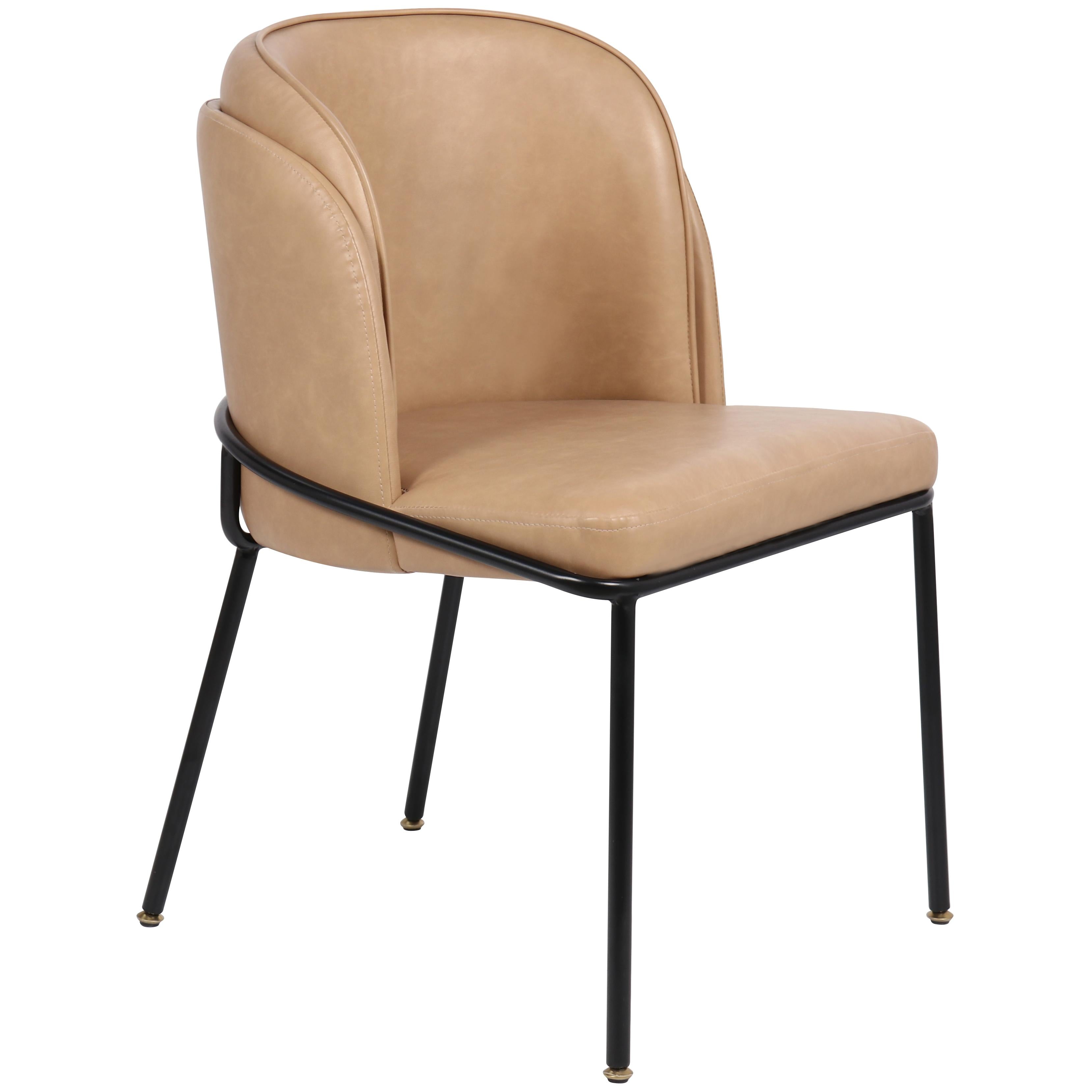 Meridian Jagger Tan Vegan Leather Dining Chair