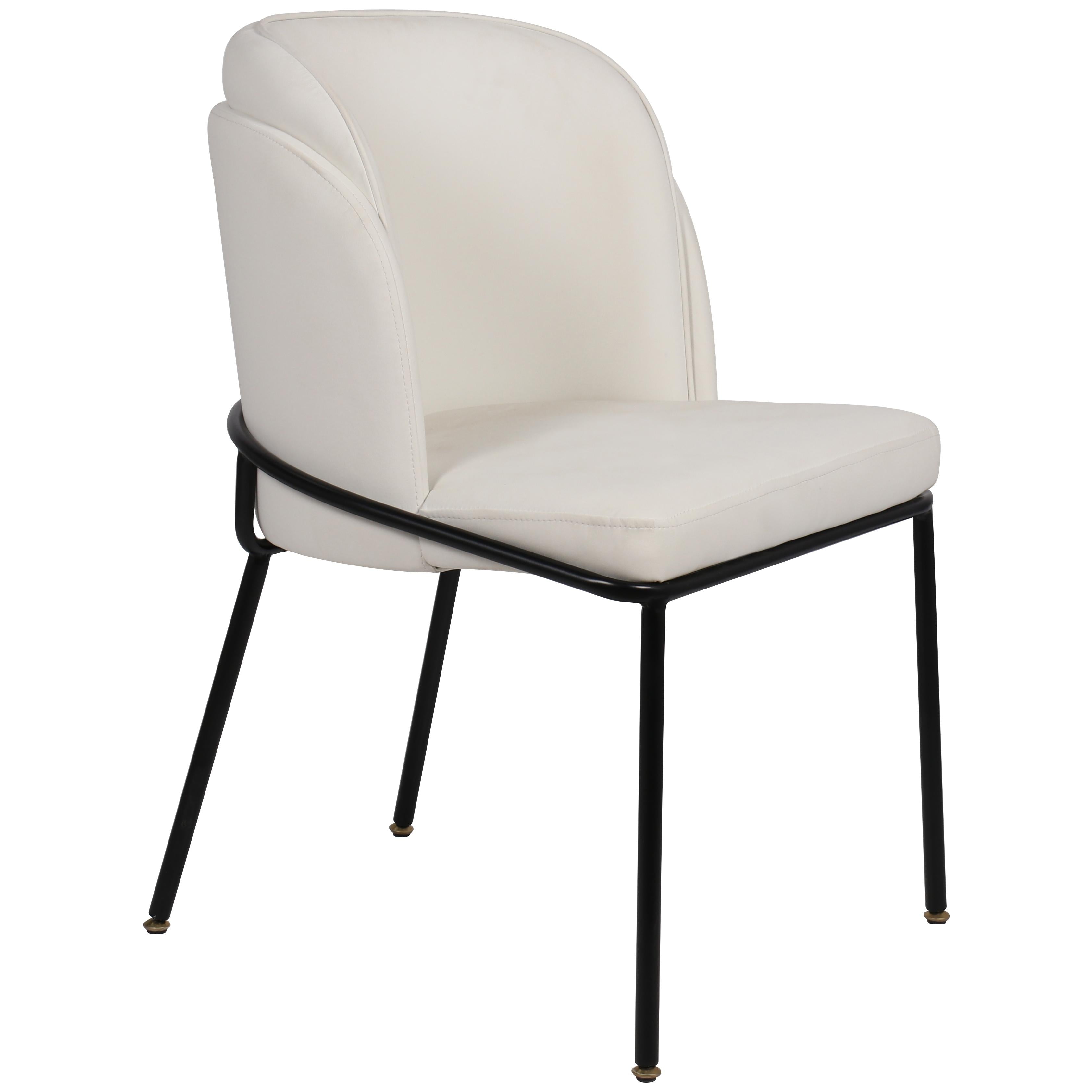 Meridian Jagger White Vegan Leather Dining Chair
