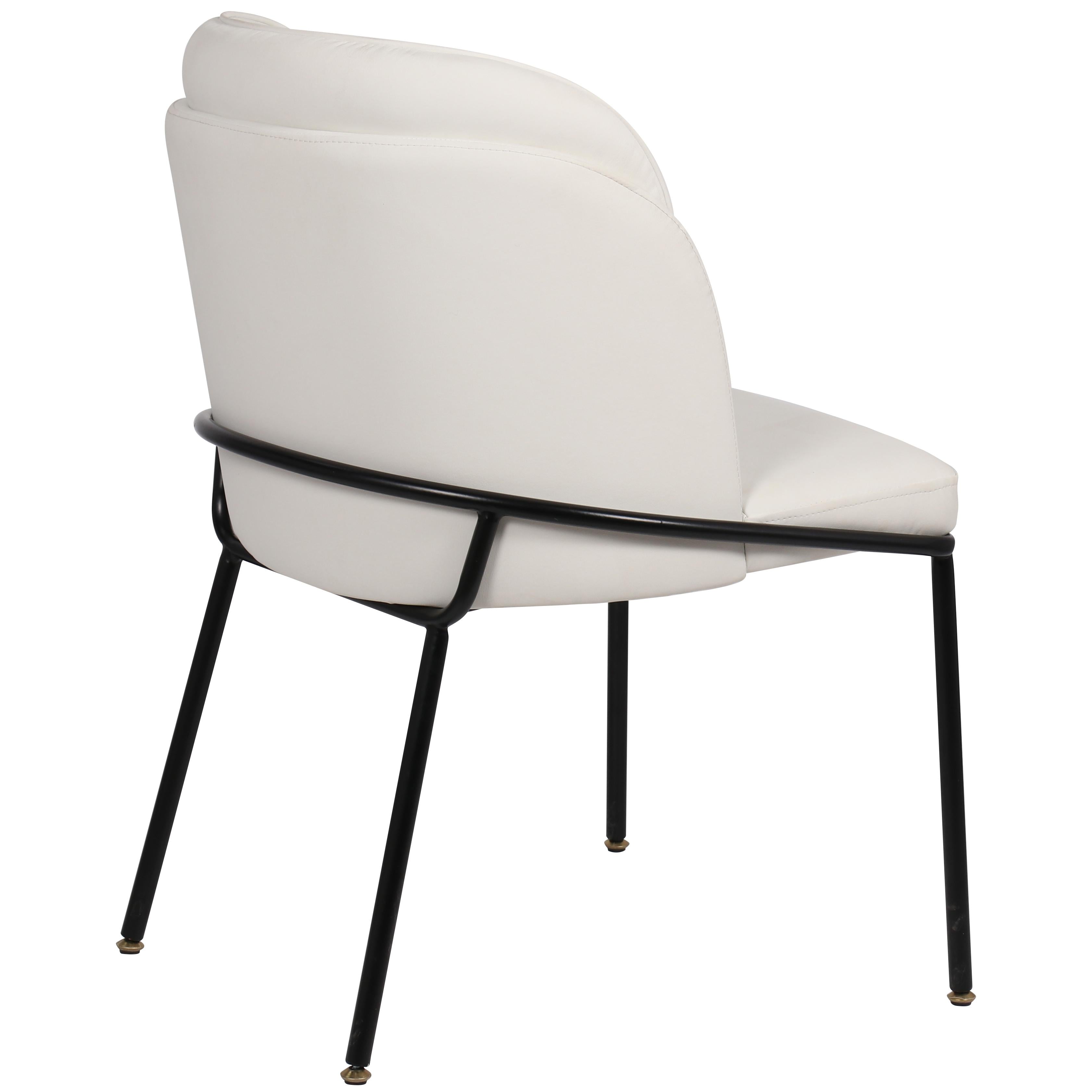 Meridian Jagger White Vegan Leather Dining Chair