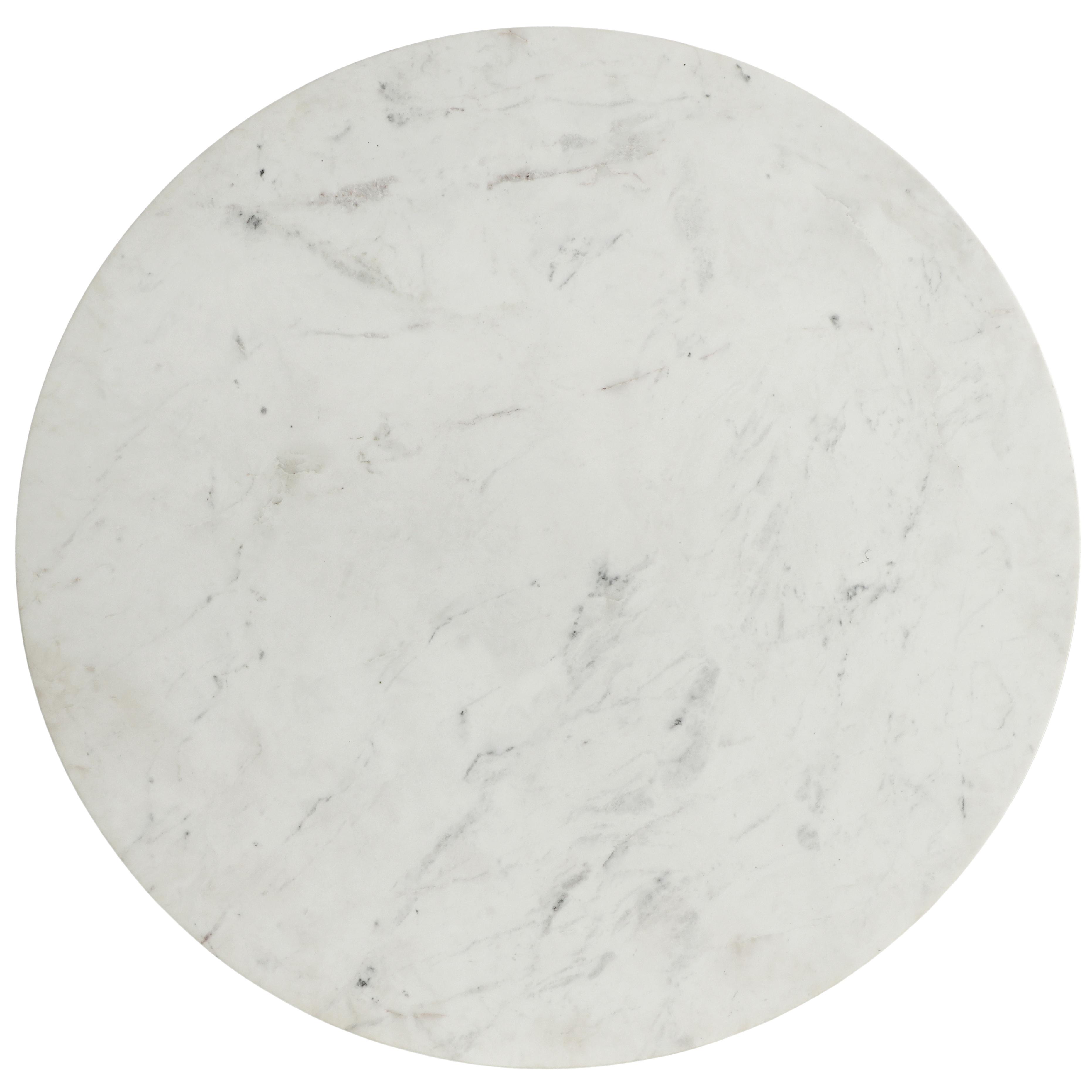 Meridian Emery White Marble Dining Table