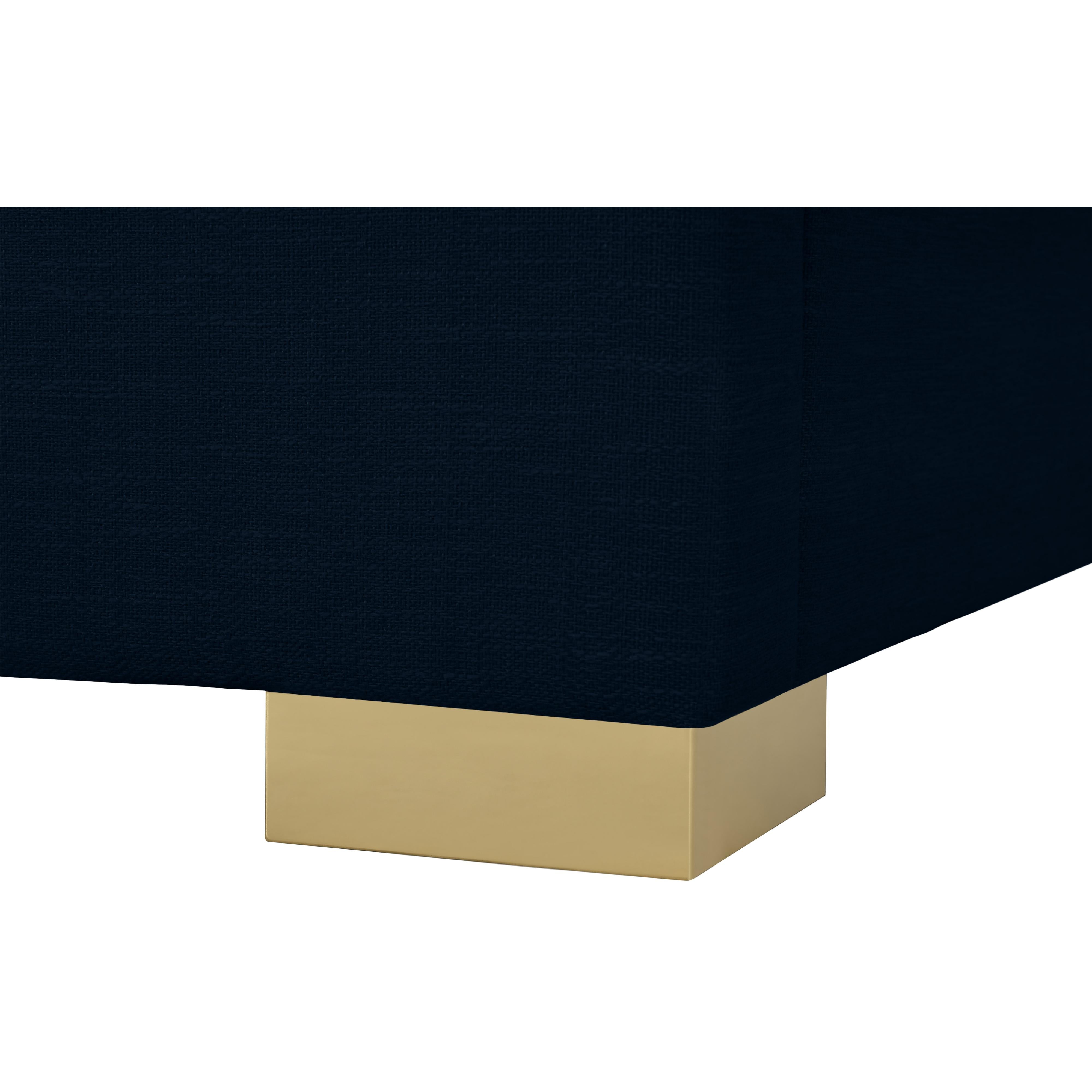 Meridian Crosby Navy Linen Textured Fabric King Bed