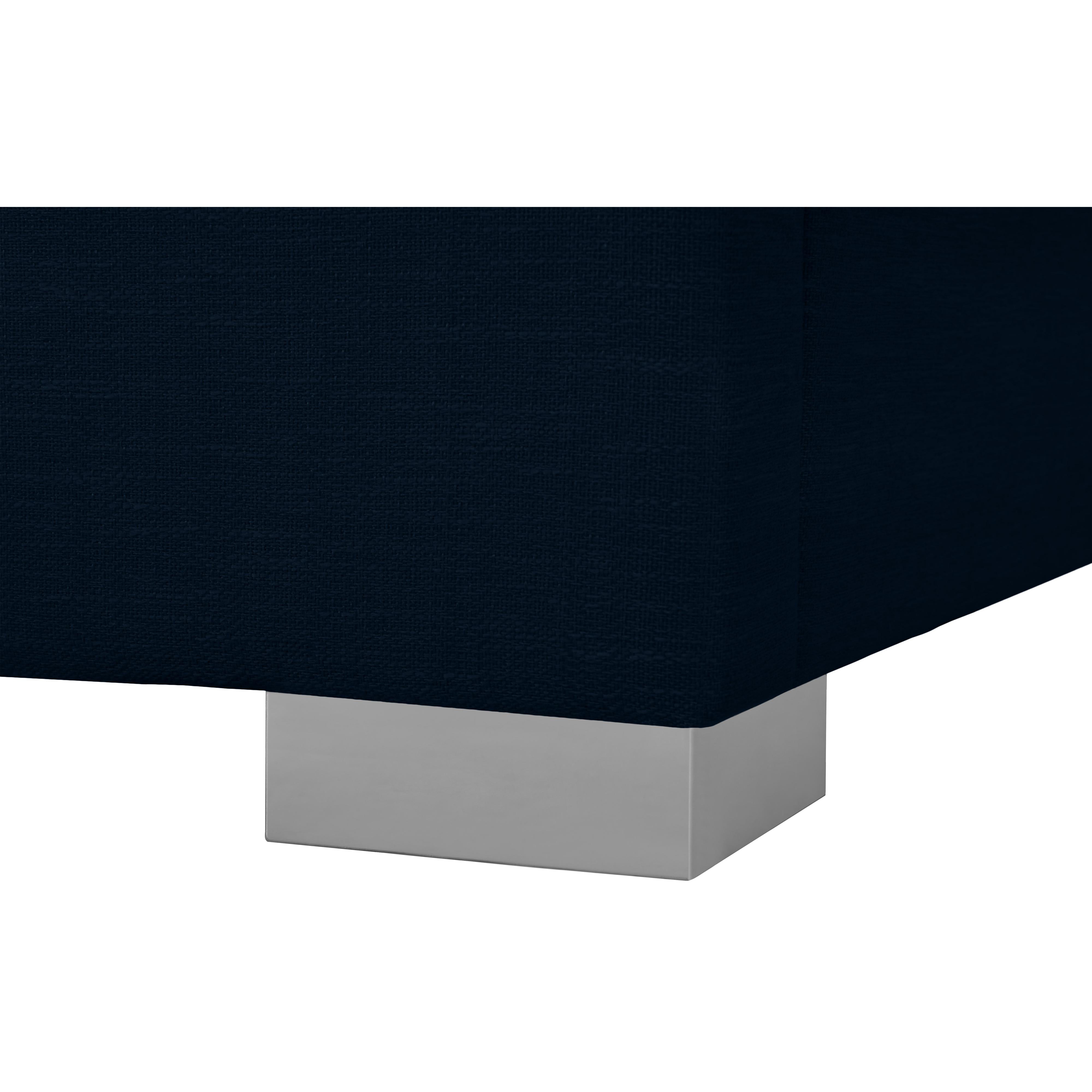 Meridian Crosby Navy Linen Textured Fabric King Bed