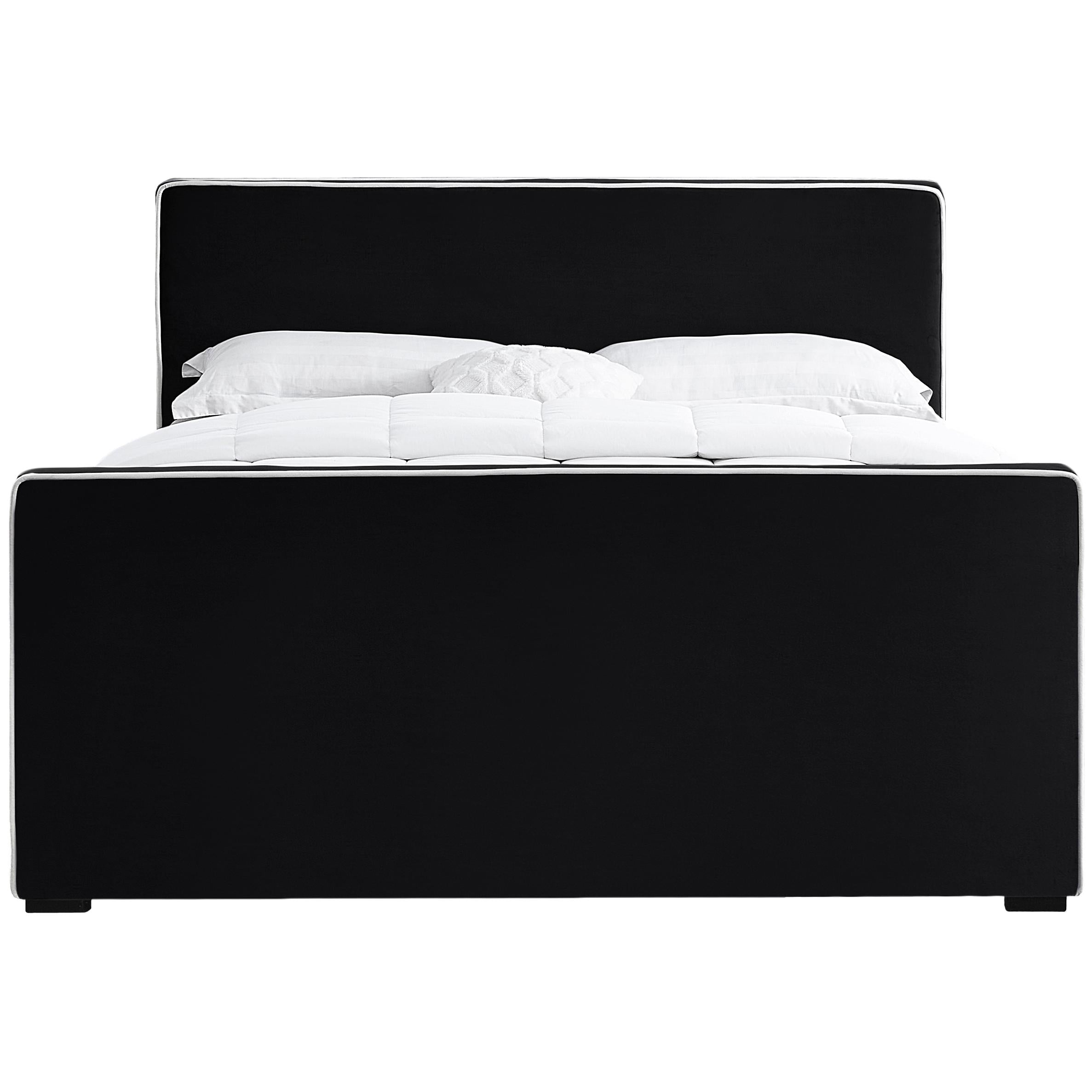Meridian Dillard Black Velvet Queen Bed