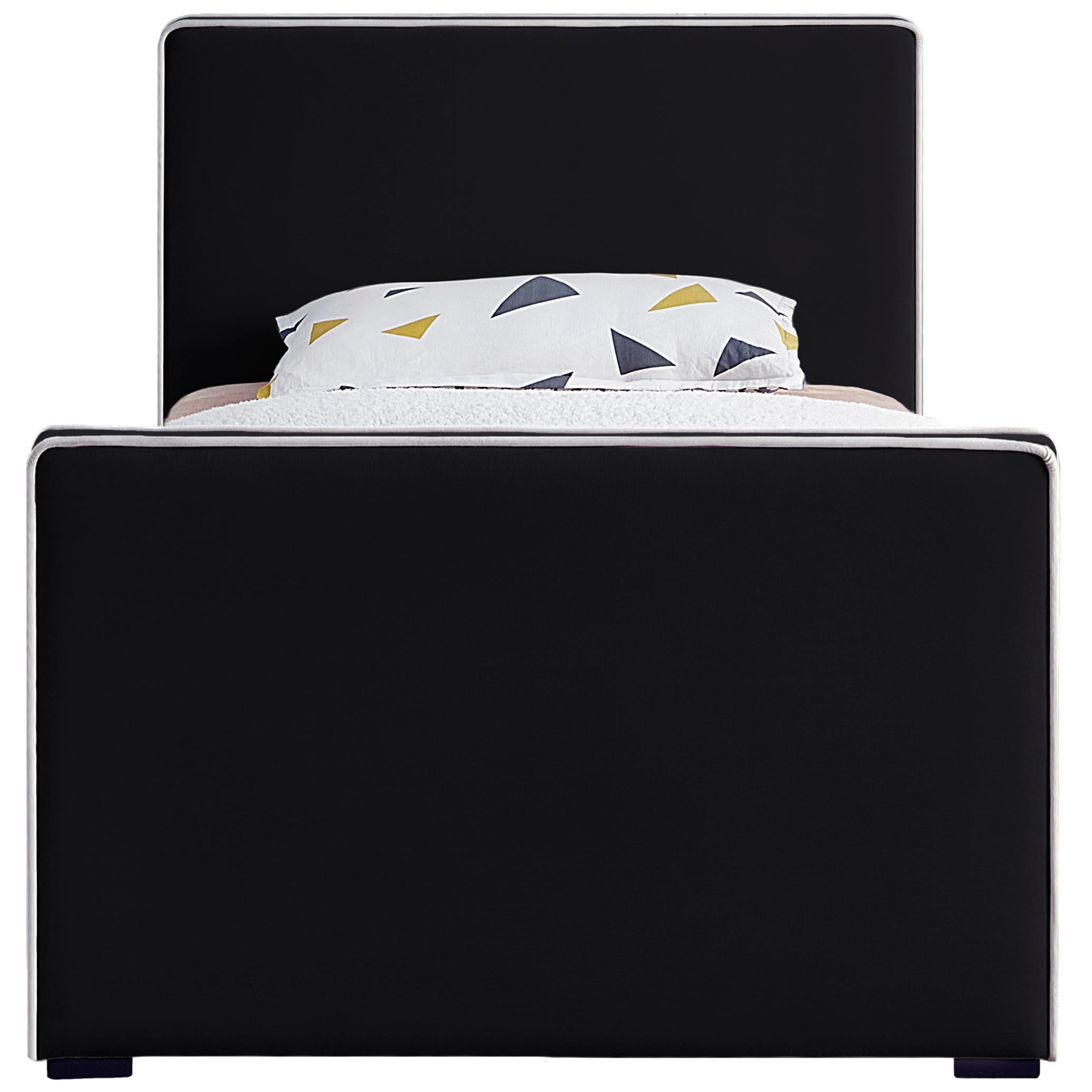 Meridian Dillard Black Velvet Twin Bed