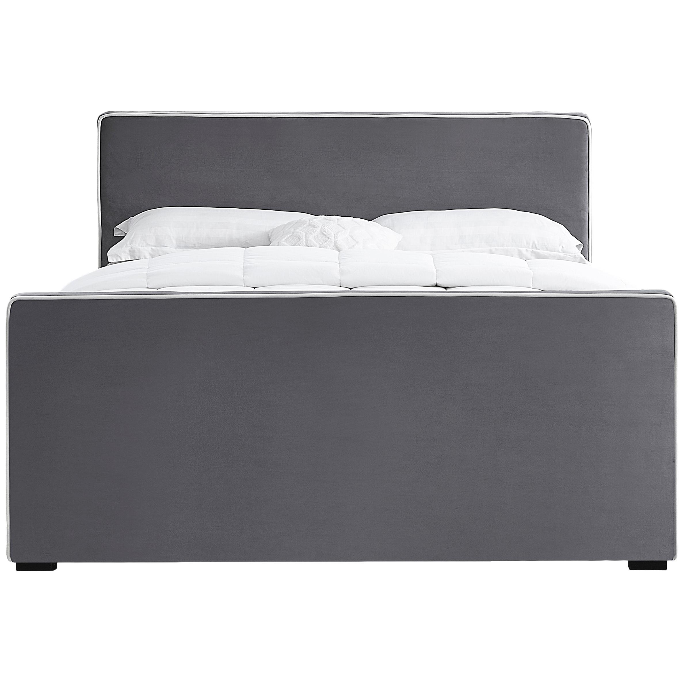 Meridian Dillard Grey Velvet King Bed