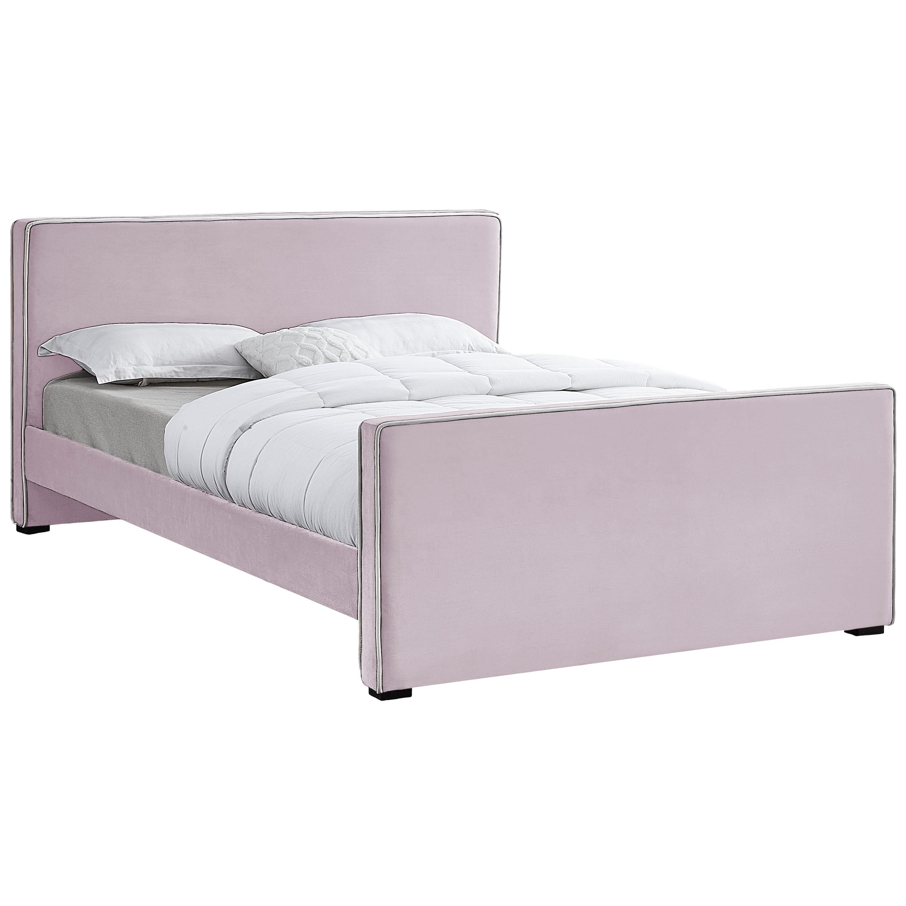 Meridian Dillard Pink Velvet Full Bed