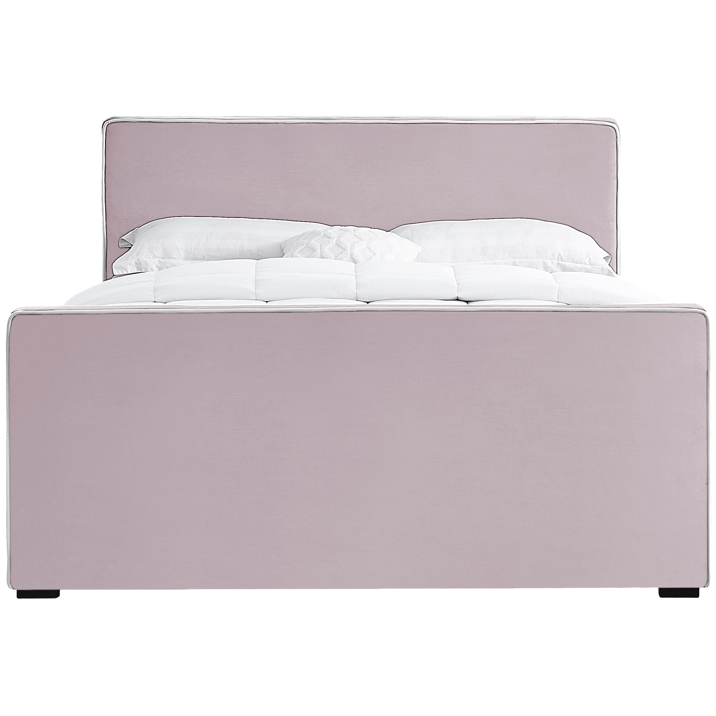 Meridian Dillard Pink Velvet Full Bed