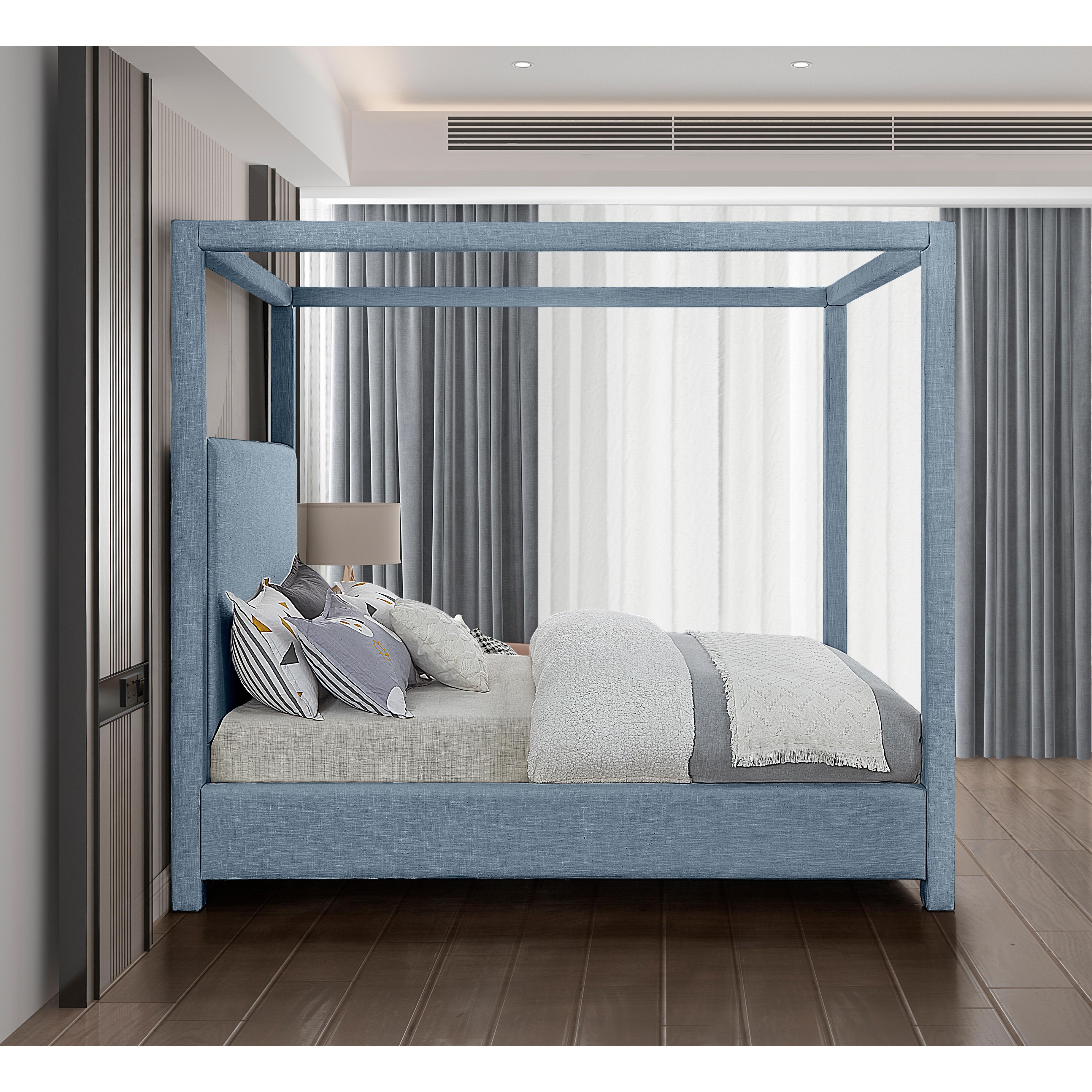 Meridian Emerson Sky Blue King Bed (3 Boxes)